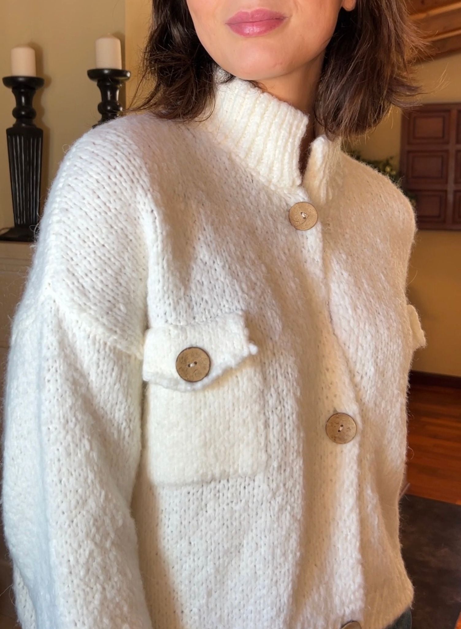 Chaqueta botones crudo