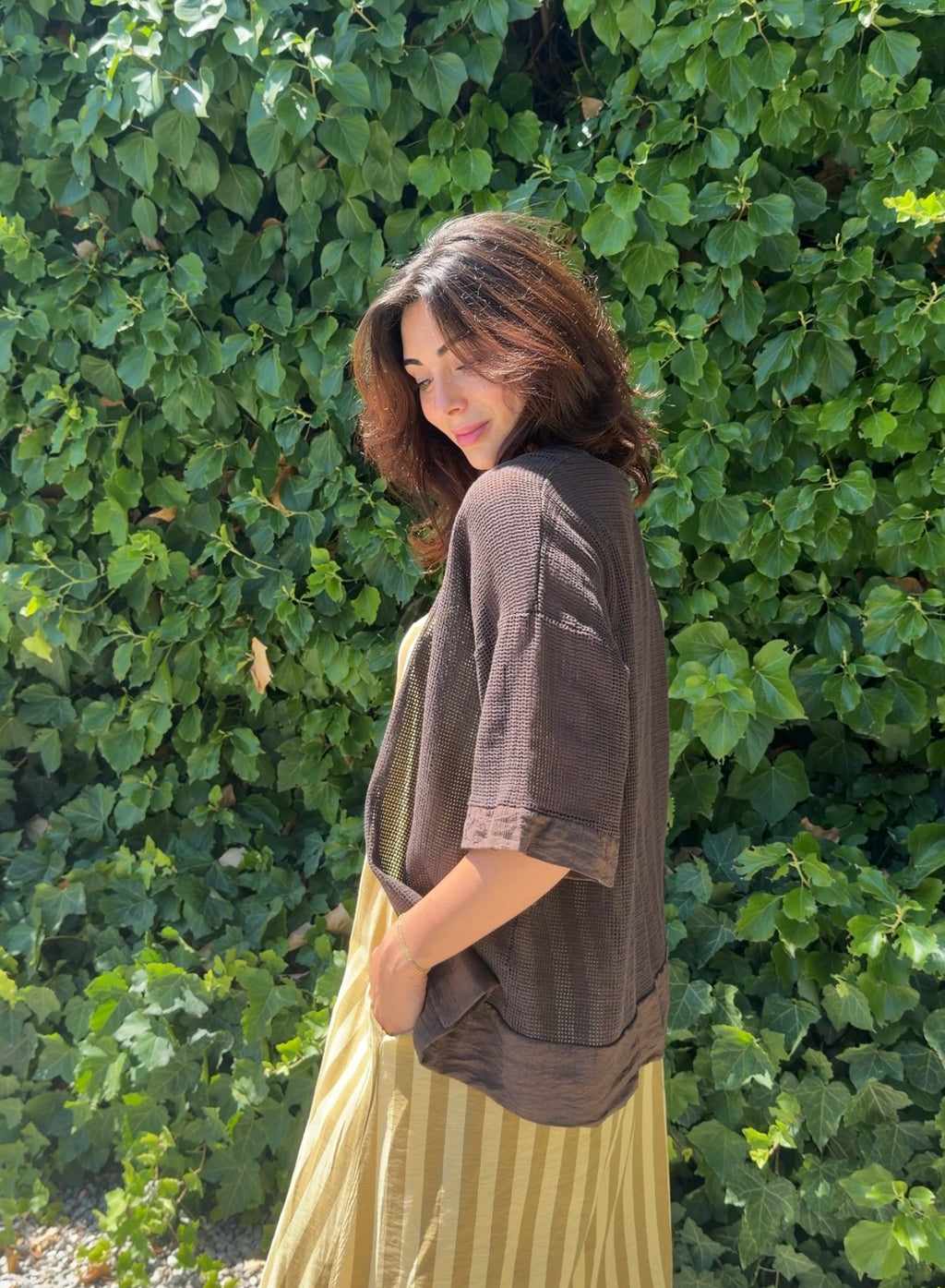 Chaqueta calada choco