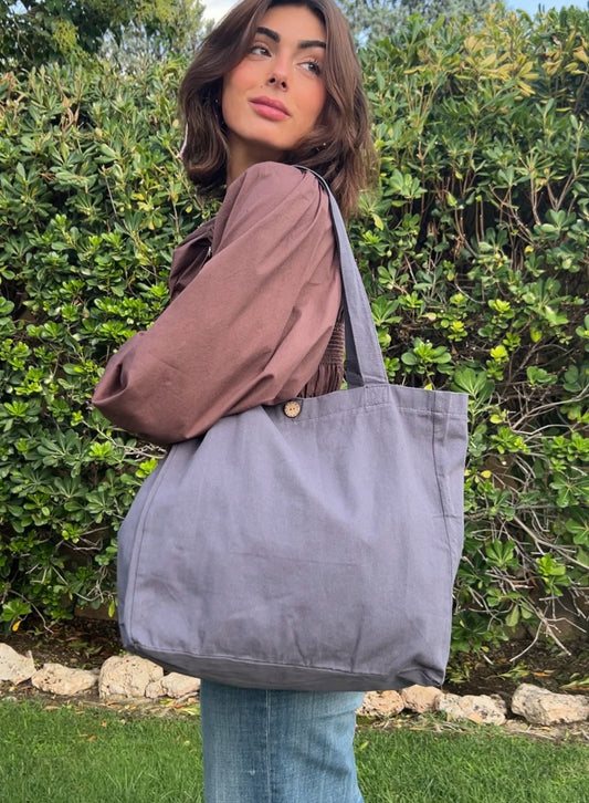 Gray cloth bag