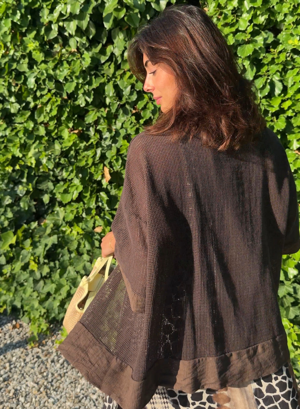 Chaqueta calada choco