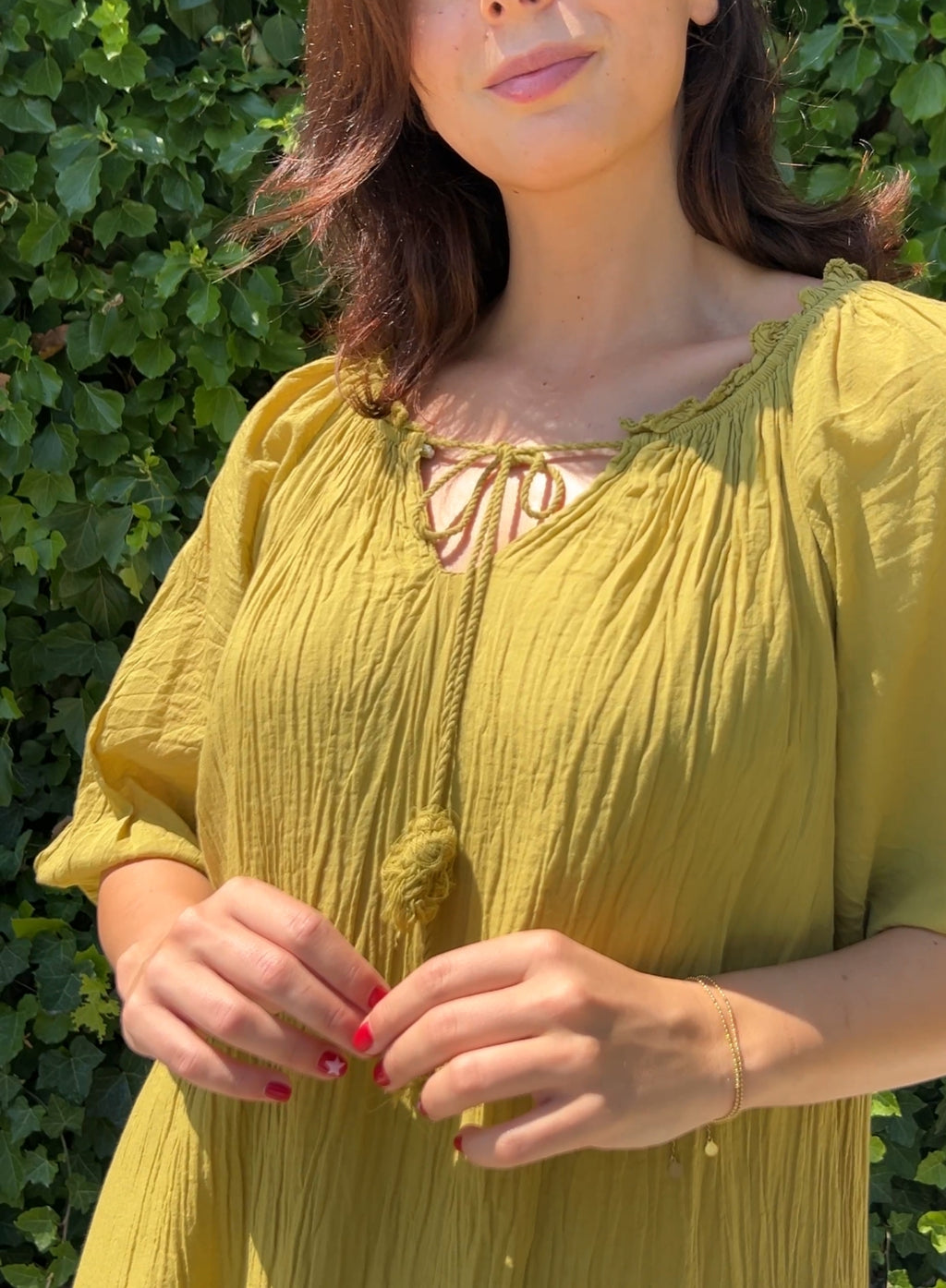 Vestido boho pistacho