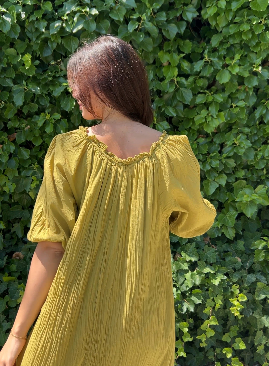 Vestido boho pistacho