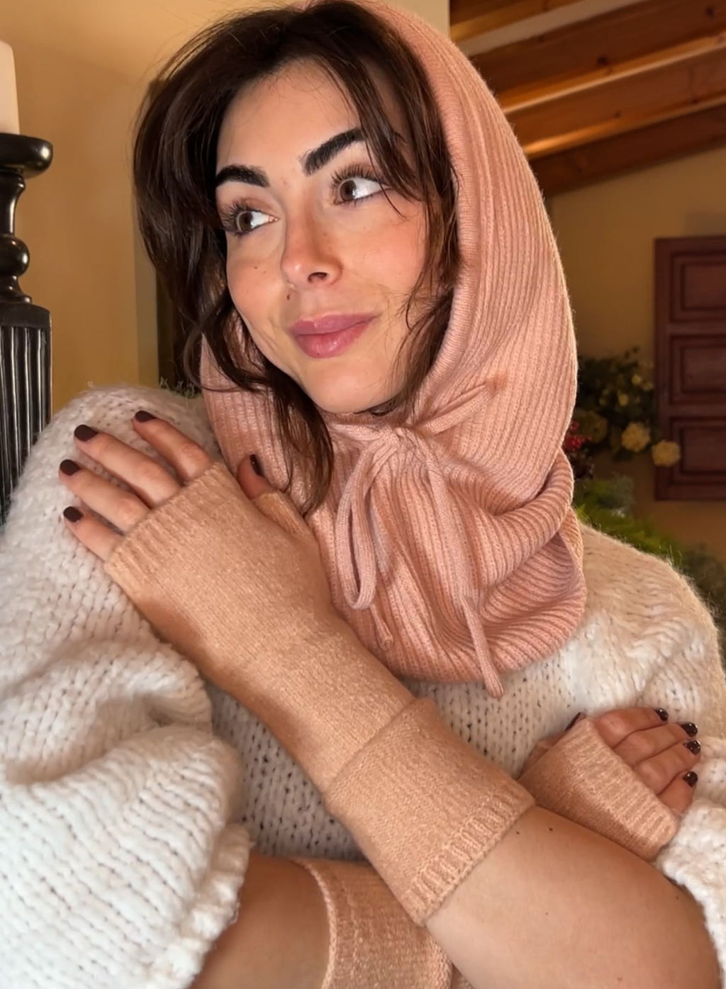 Balaclava + mitones rosa