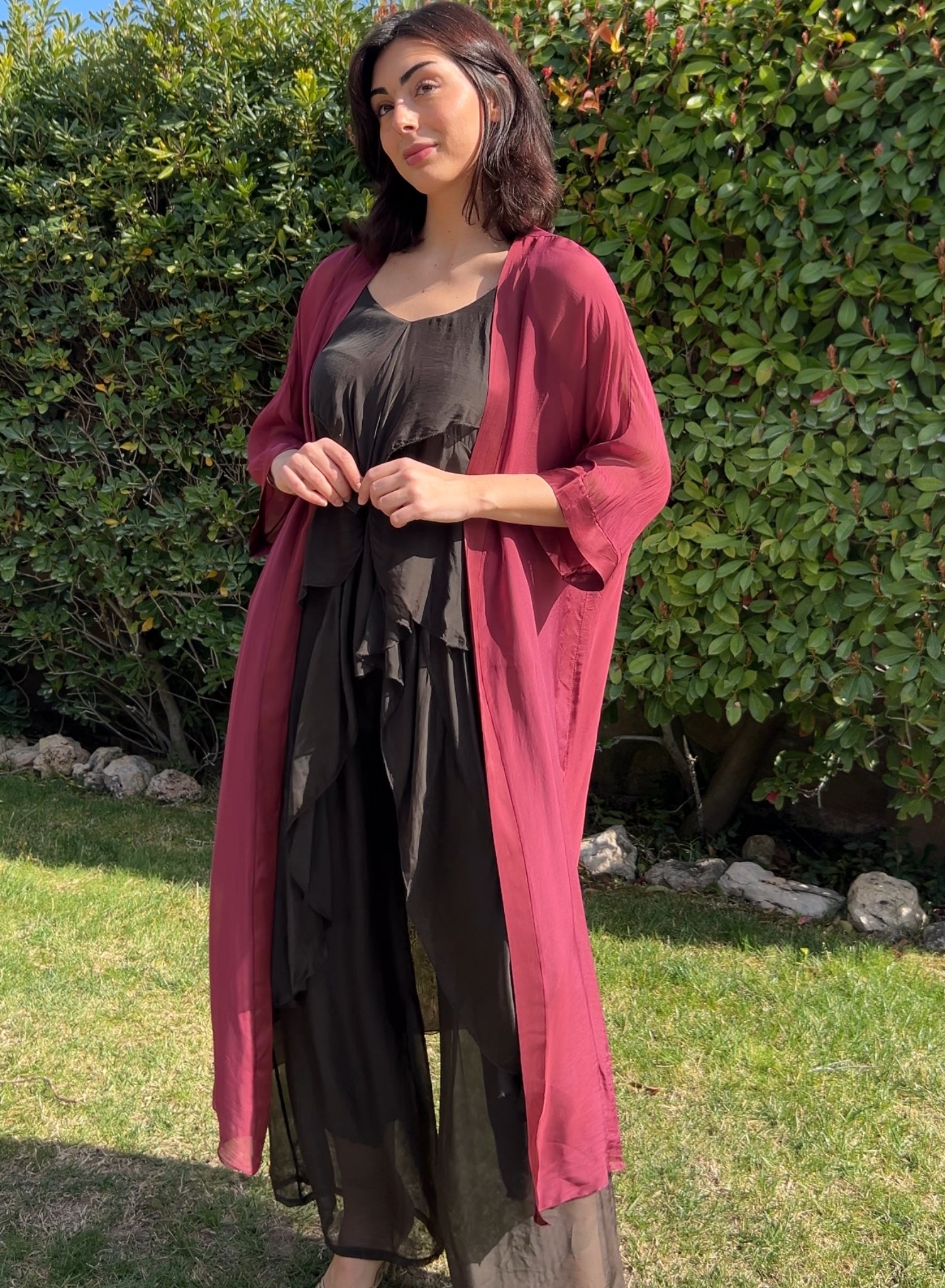 Levita seda larga fresón