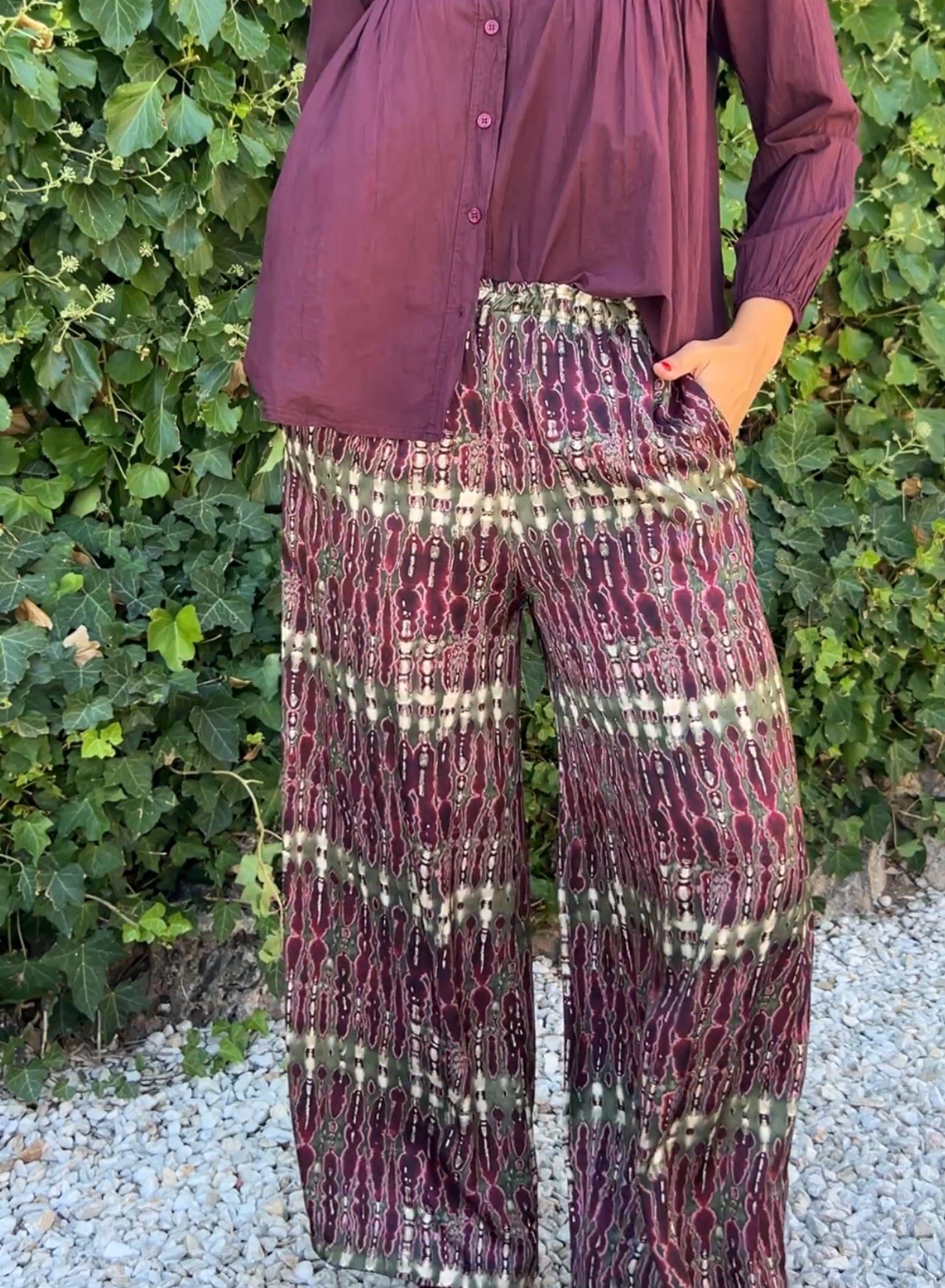 Pantalón raso buganvilla