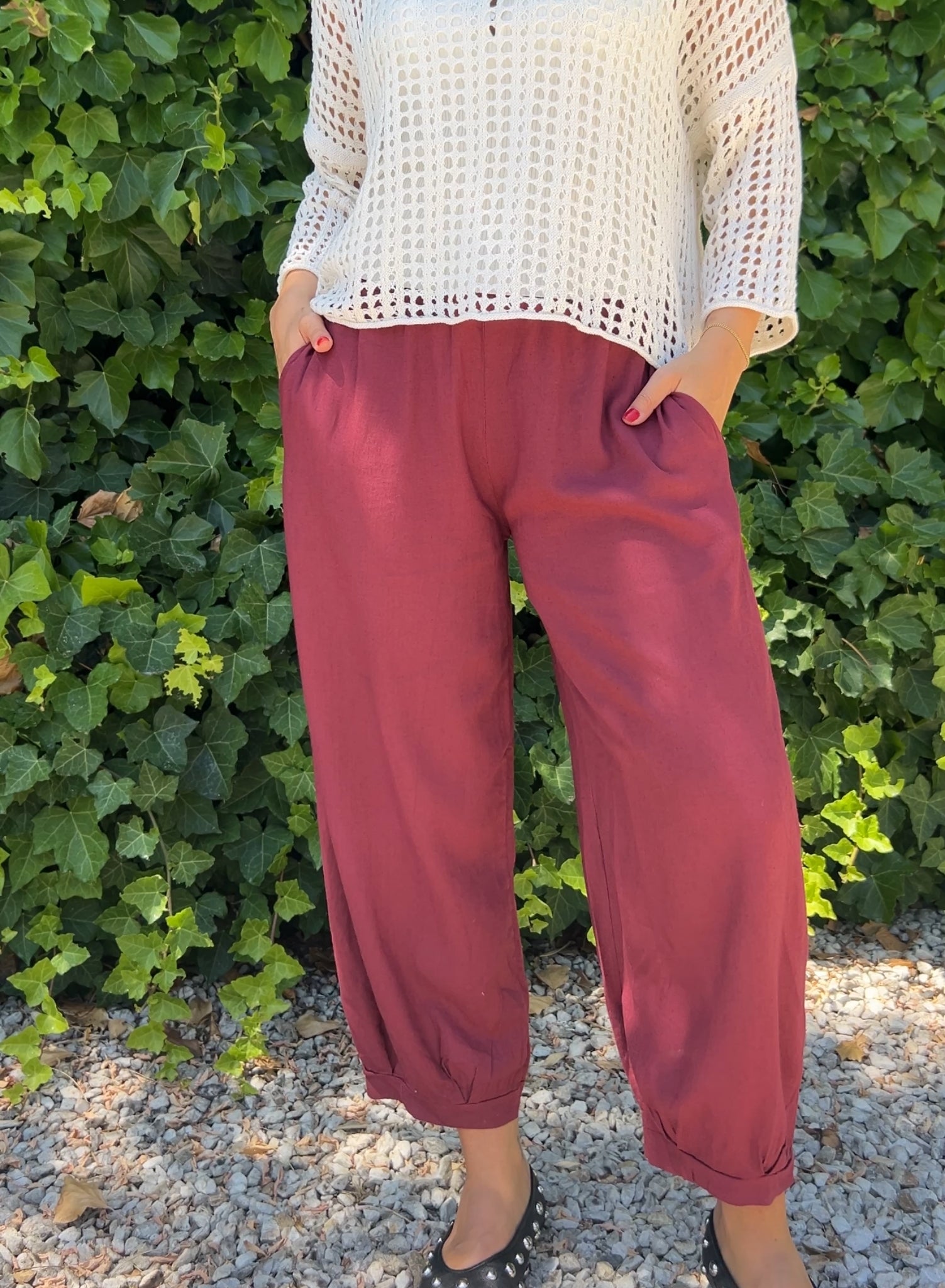 Pantalón Vega granate
