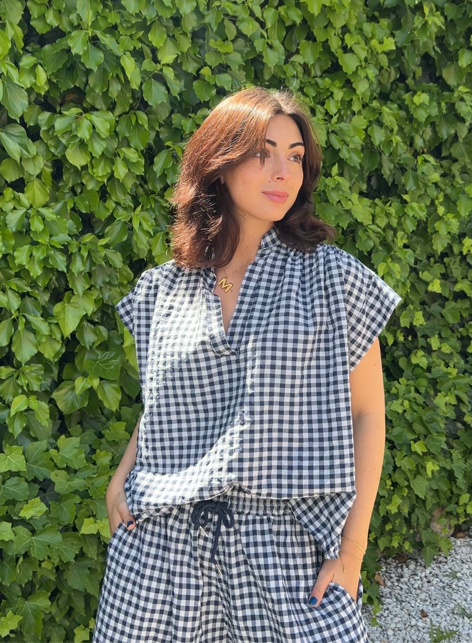 Blusa vichy marino