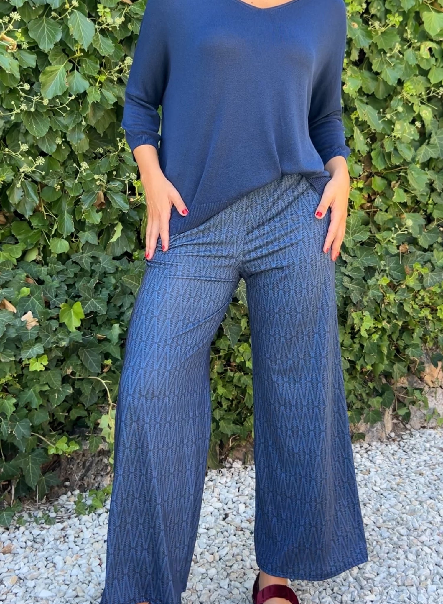 Pantalón licra espiga marino