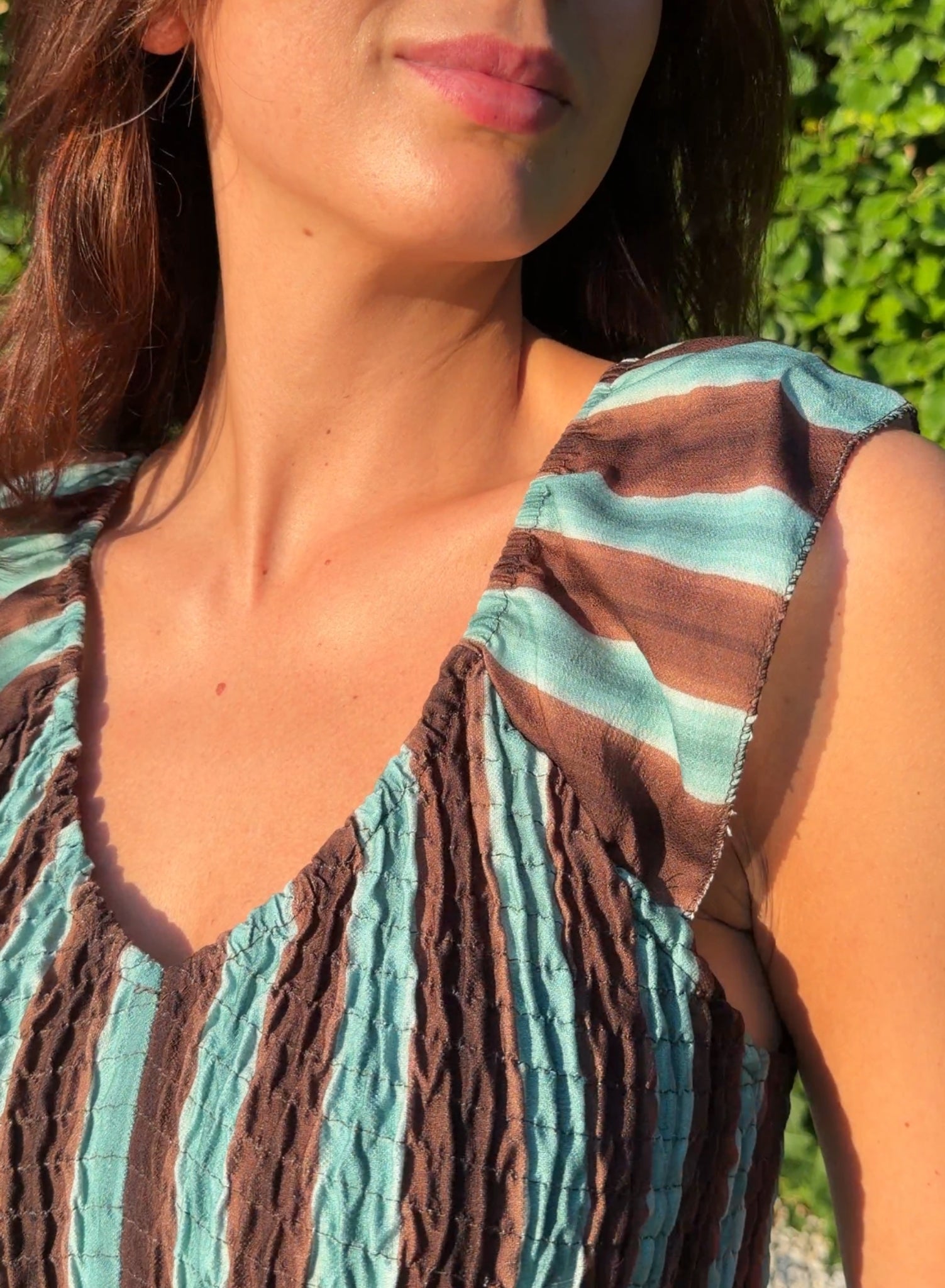 Vestido zarela rayas choco
