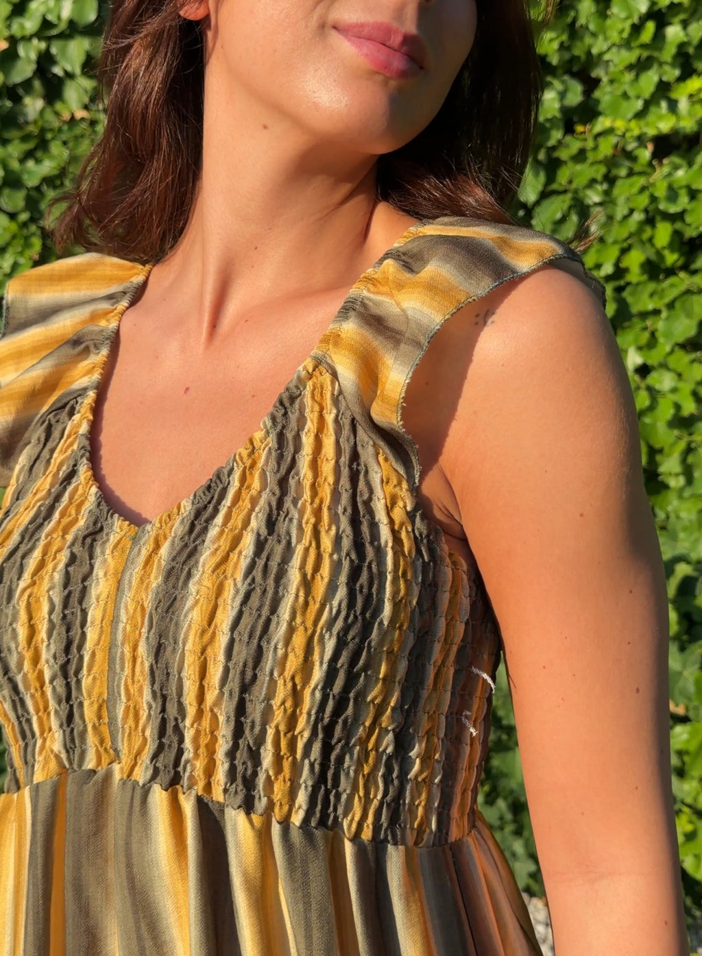 Vestido zarela rayas verde