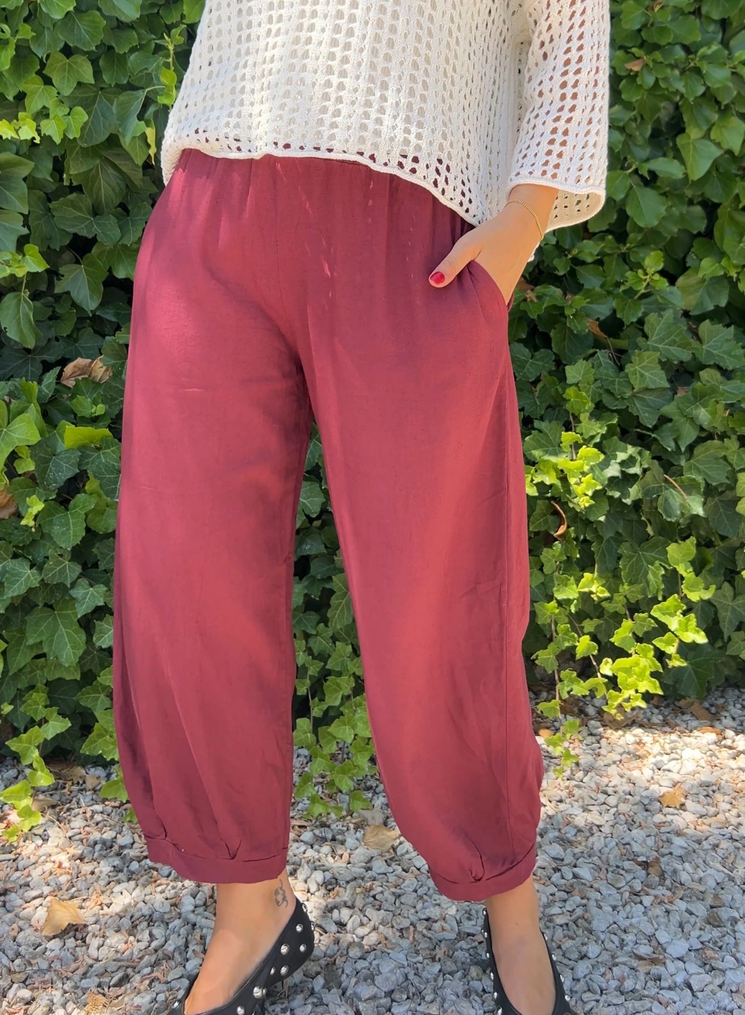 Pantalón Vega granate