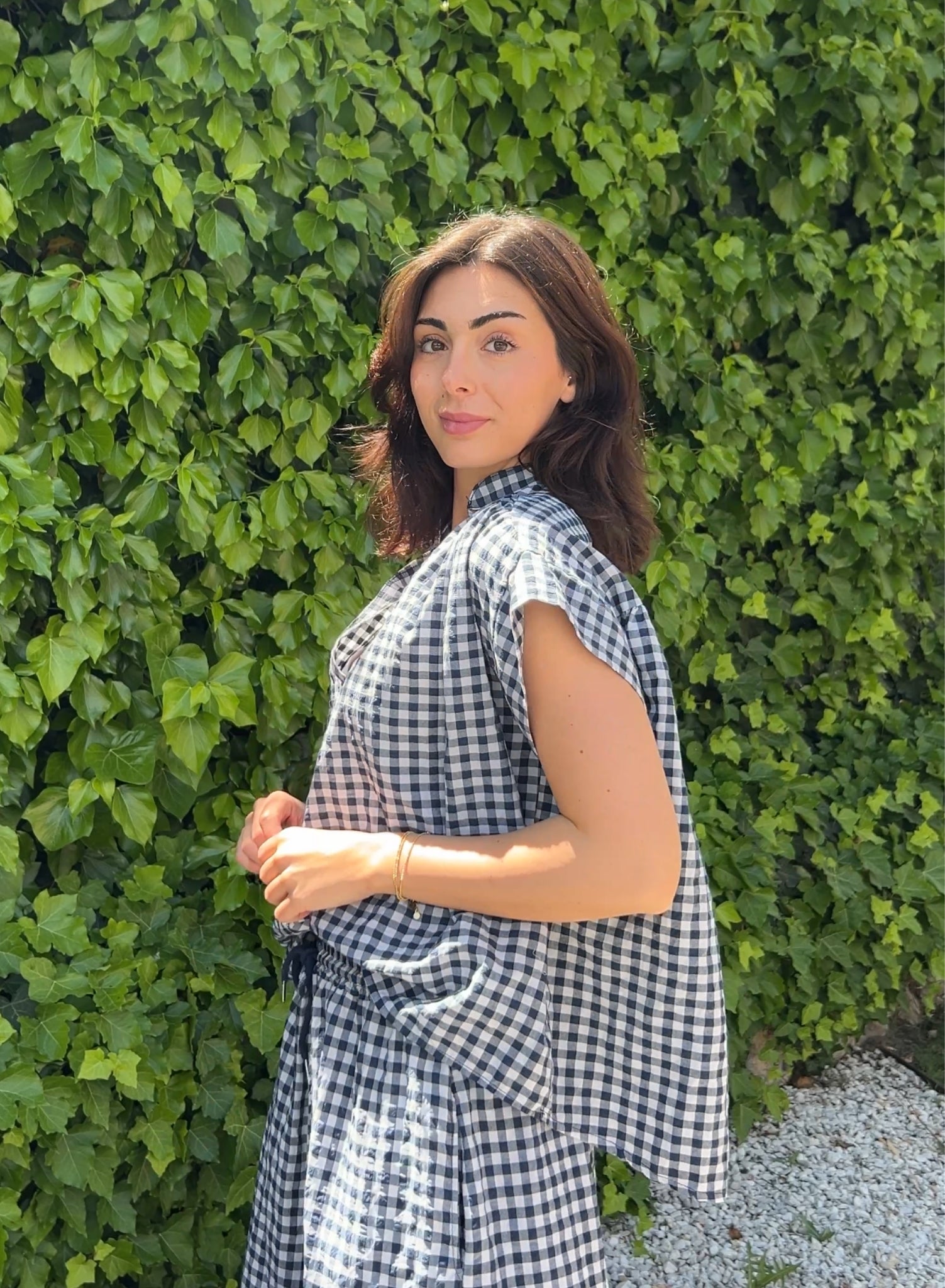Blusa vichy marino