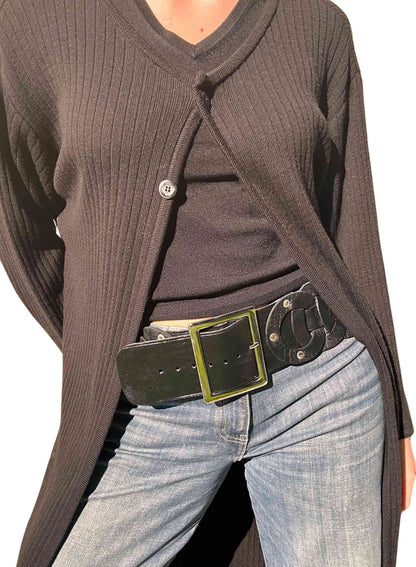 Wide black belt
