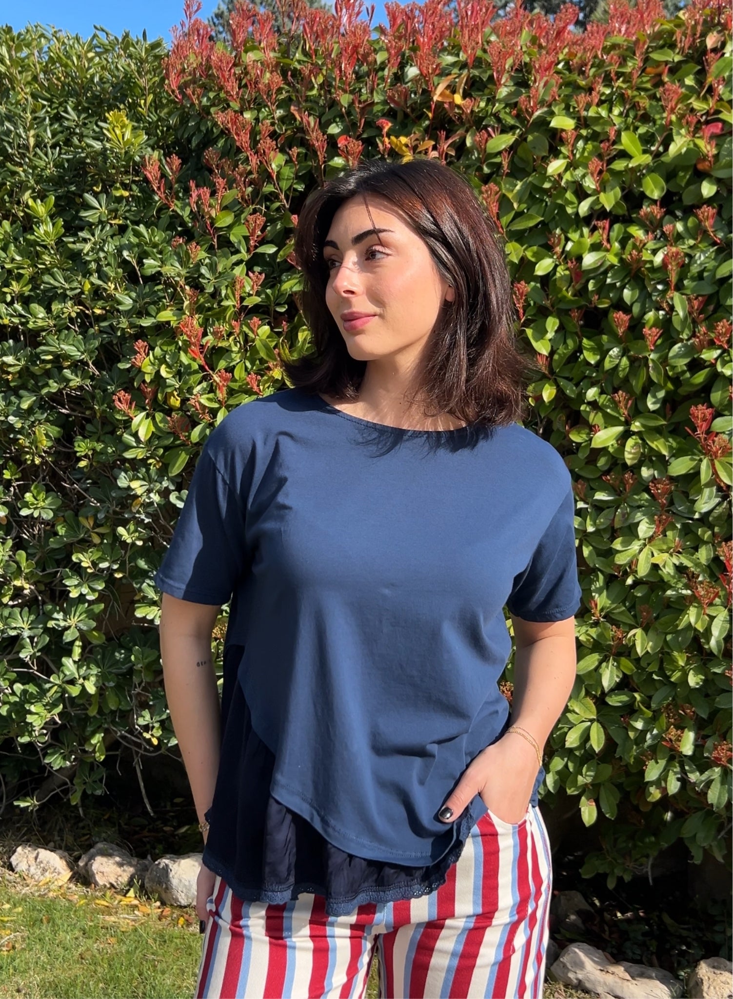 Camiseta lencero marino