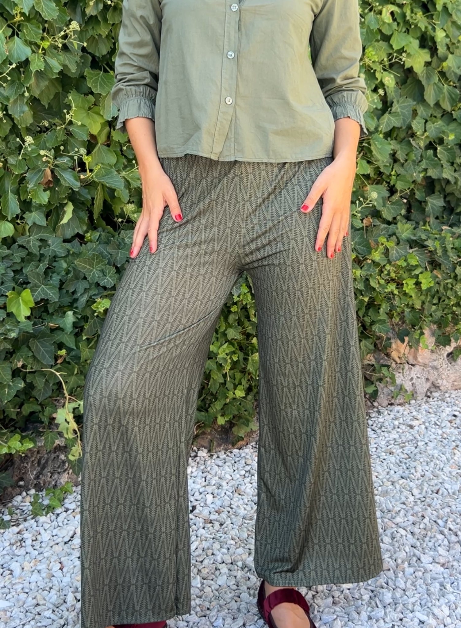 Pantalón licra espiga verde