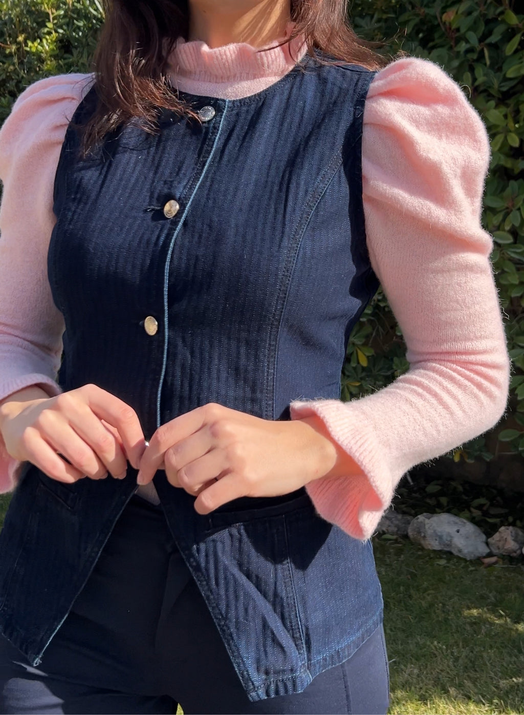 Maroon V-neck sweater