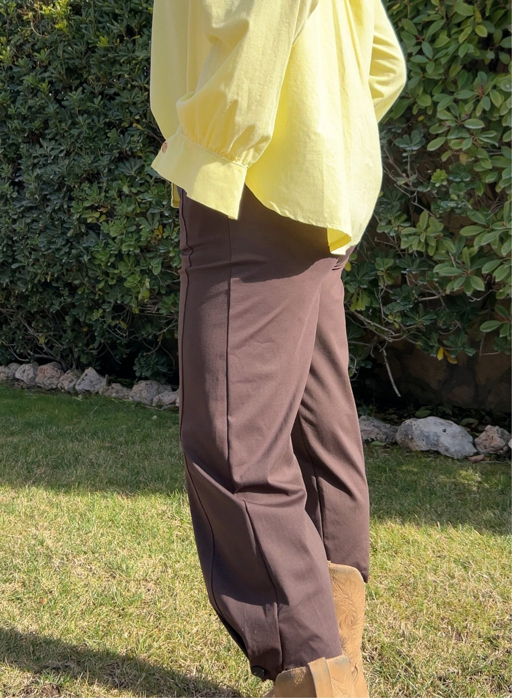 Pantalón globo elástico choco