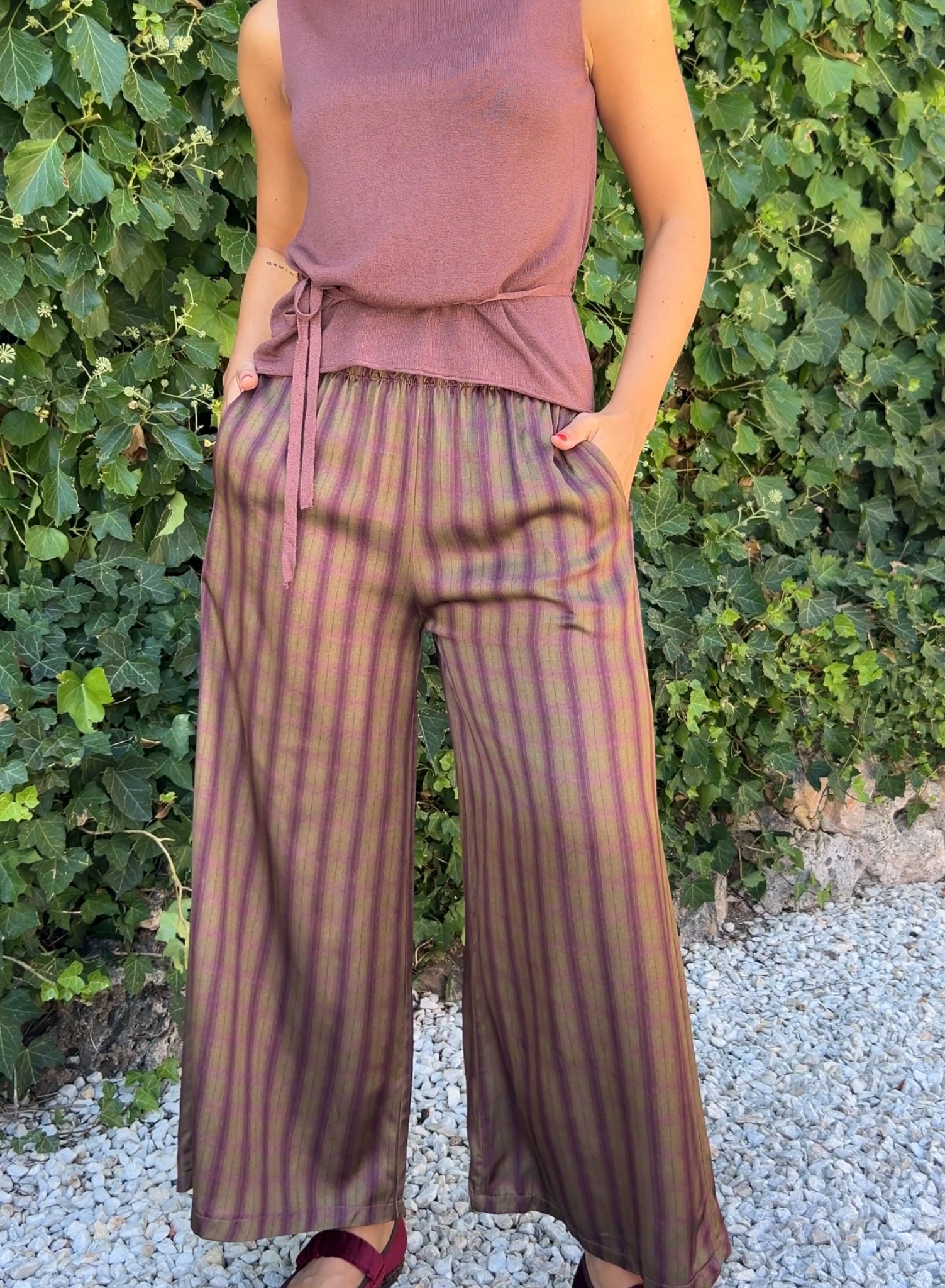 Pantalón raso cuadros