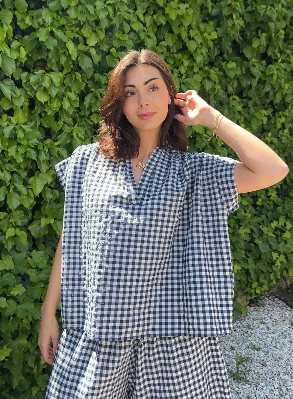 Blusa vichy marino
