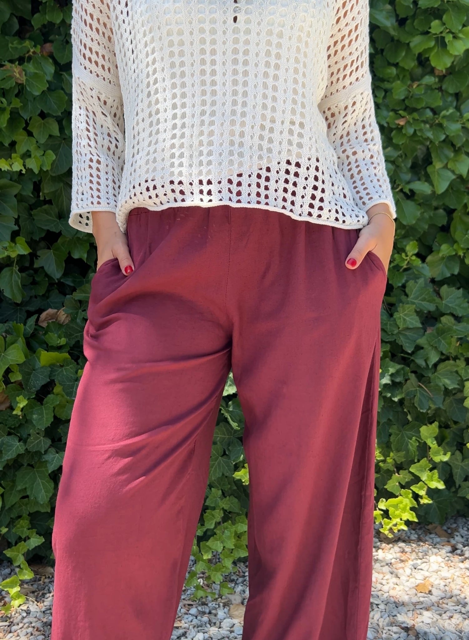 Pantalón Vega granate