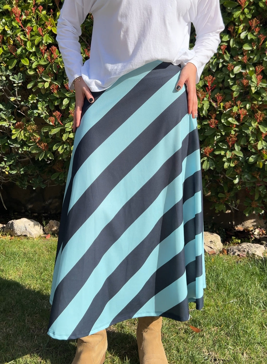 Falda licra azul