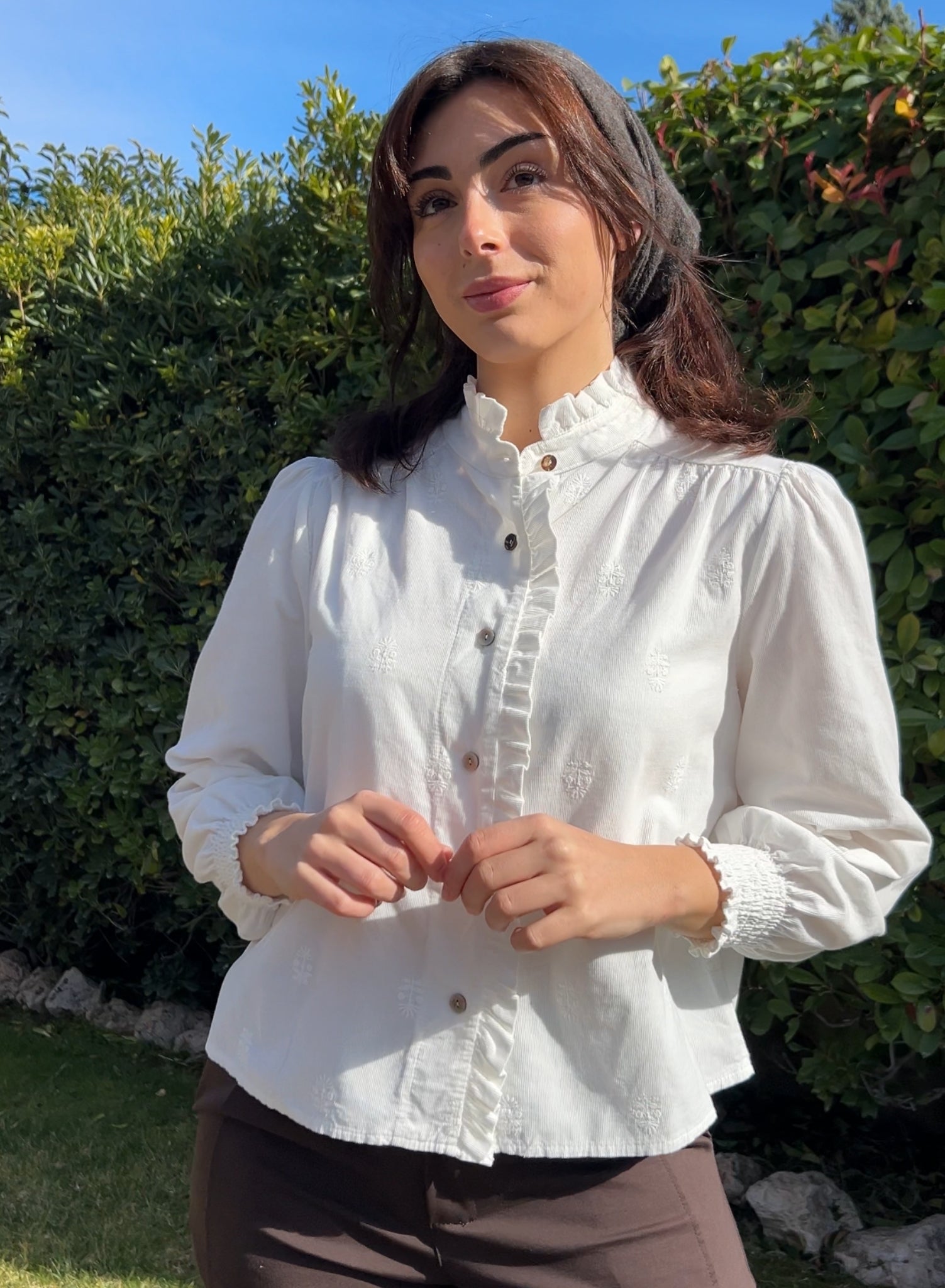 Camisa micropana blanca