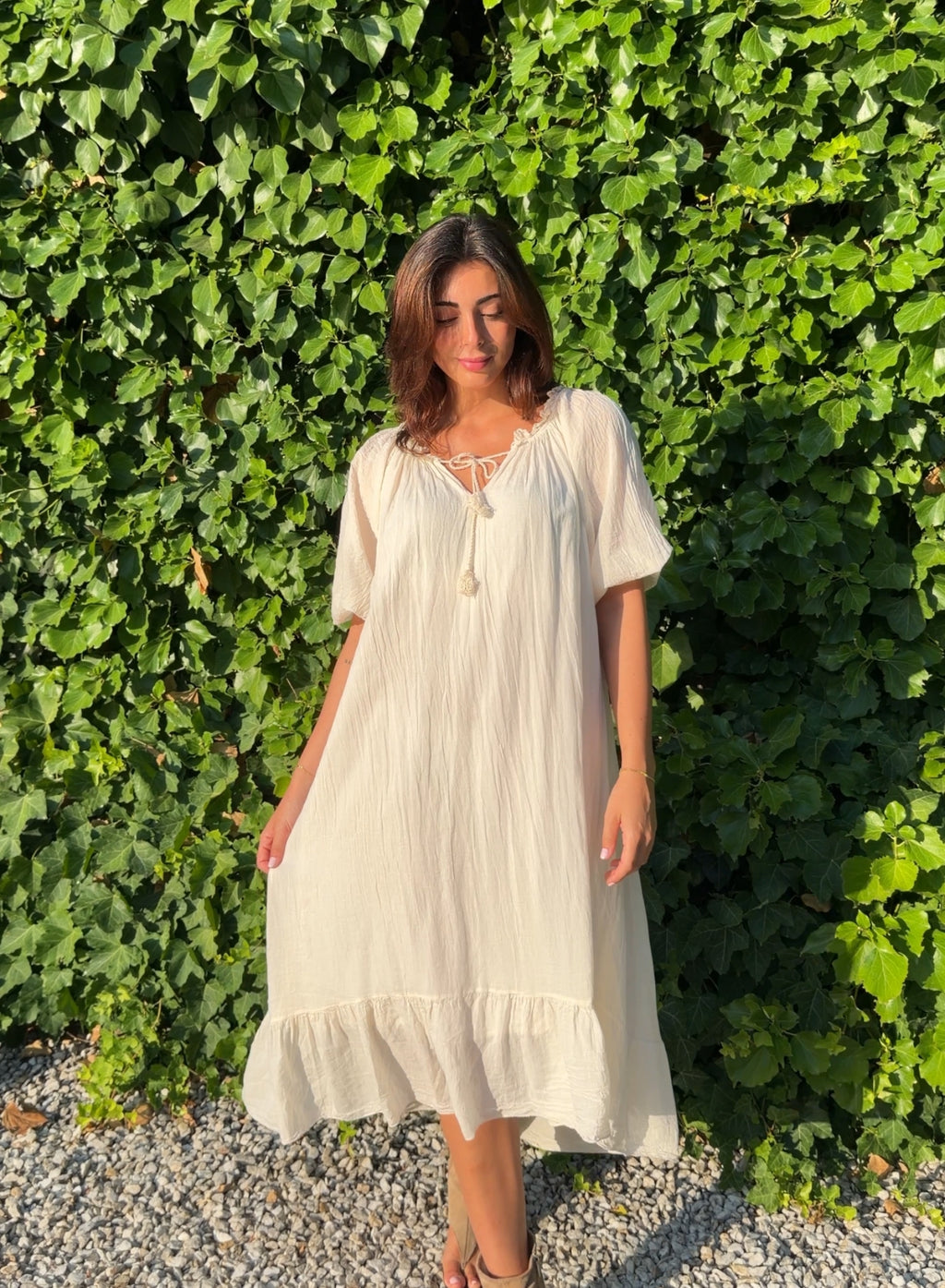 Vestido boho crudo