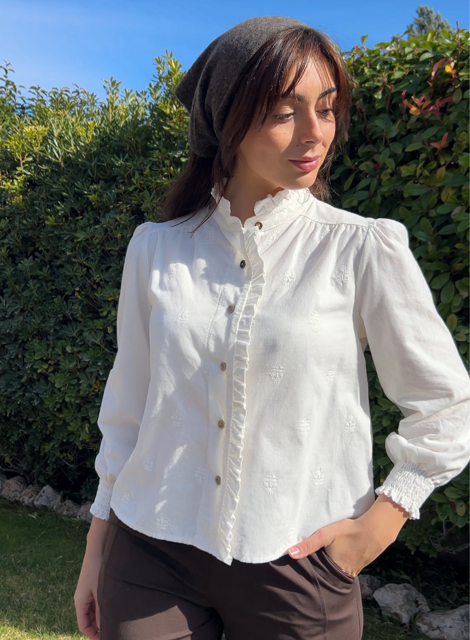 Camisa micropana blanca