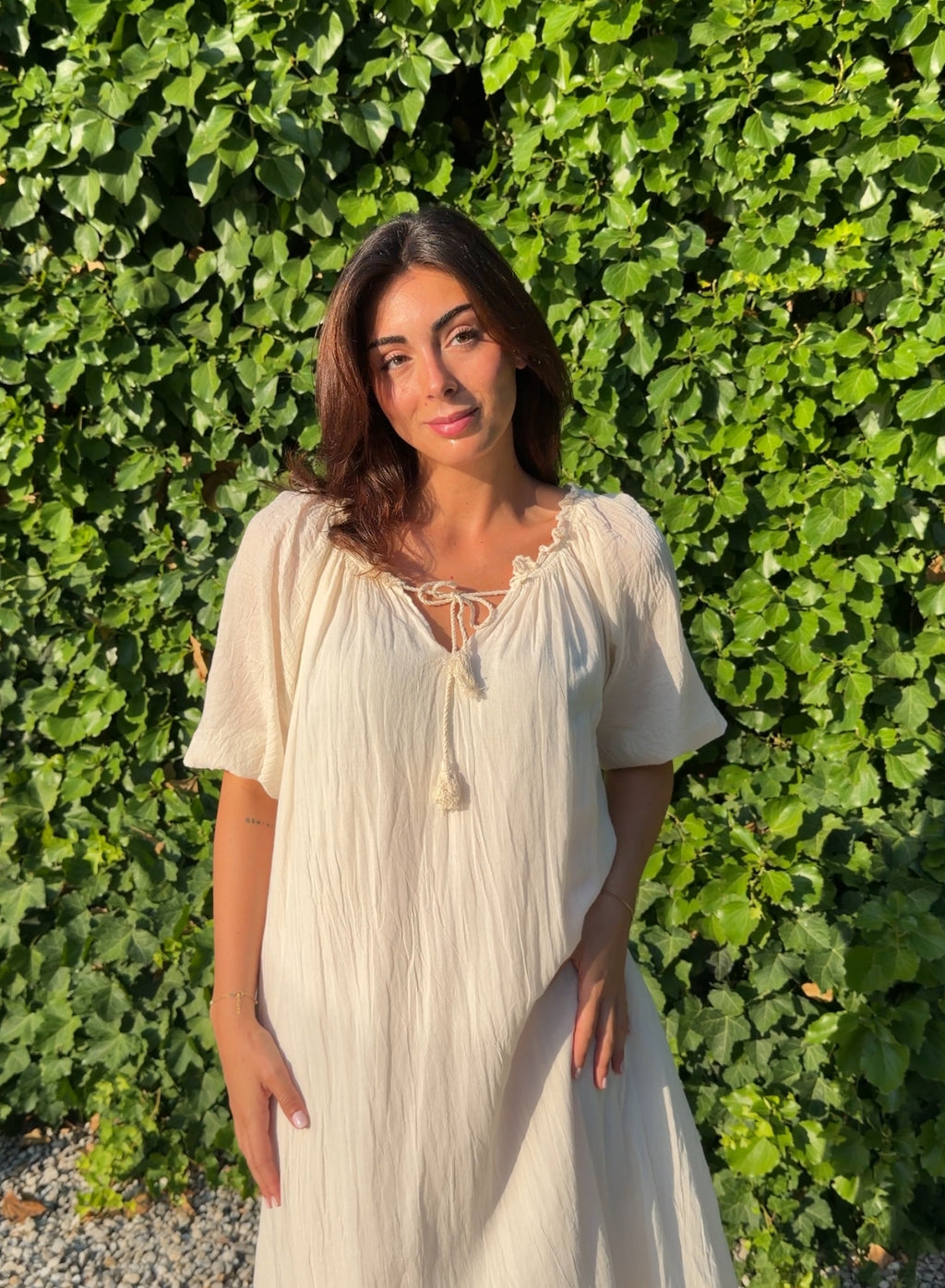 Vestido boho crudo