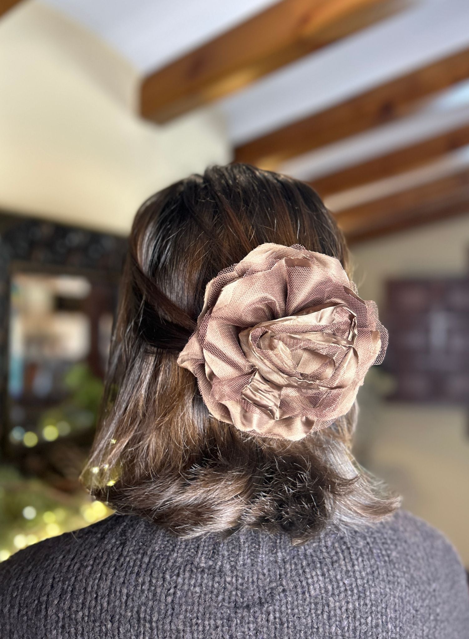 Broche flor choco