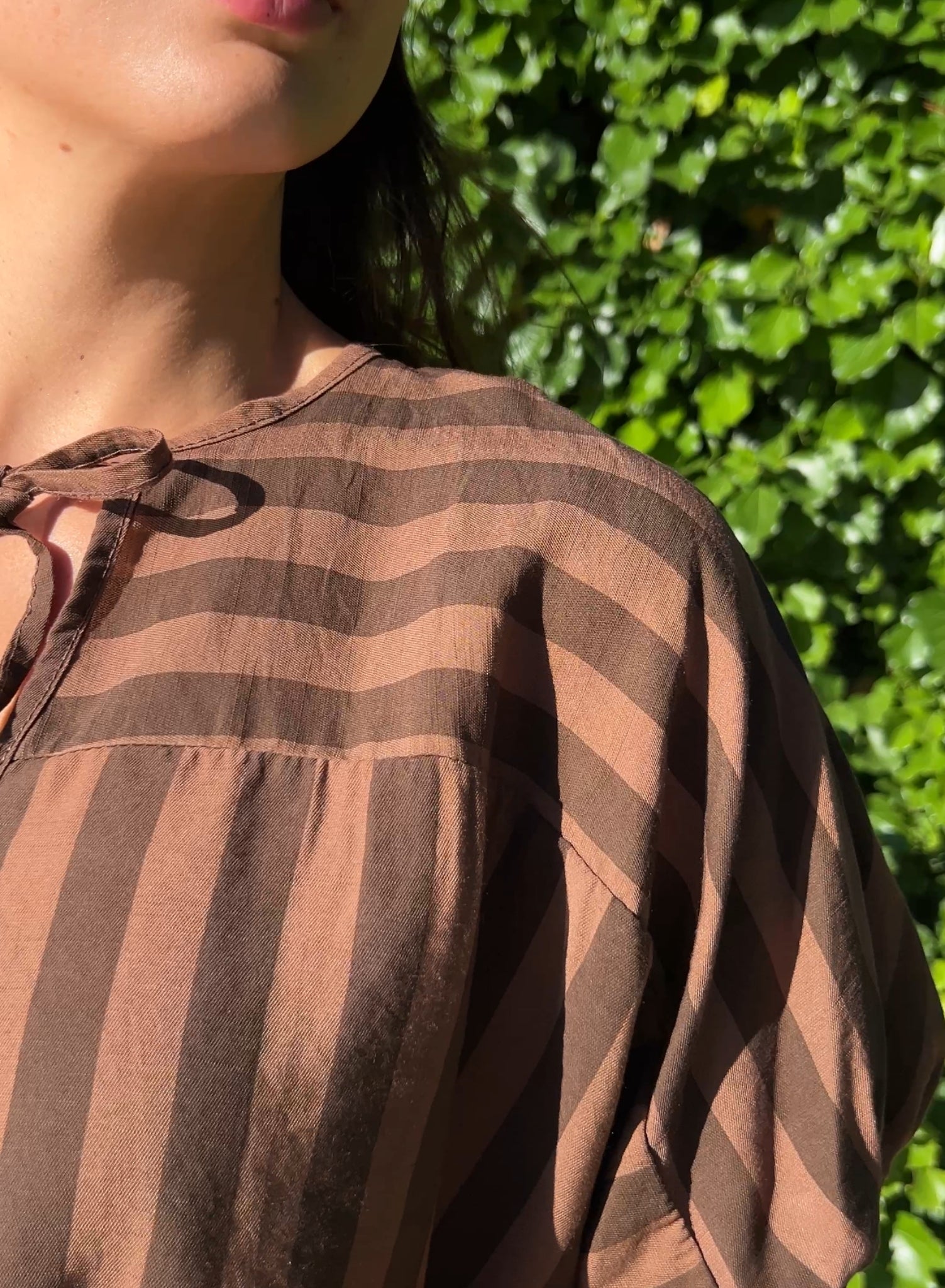 Blusa rayas choco