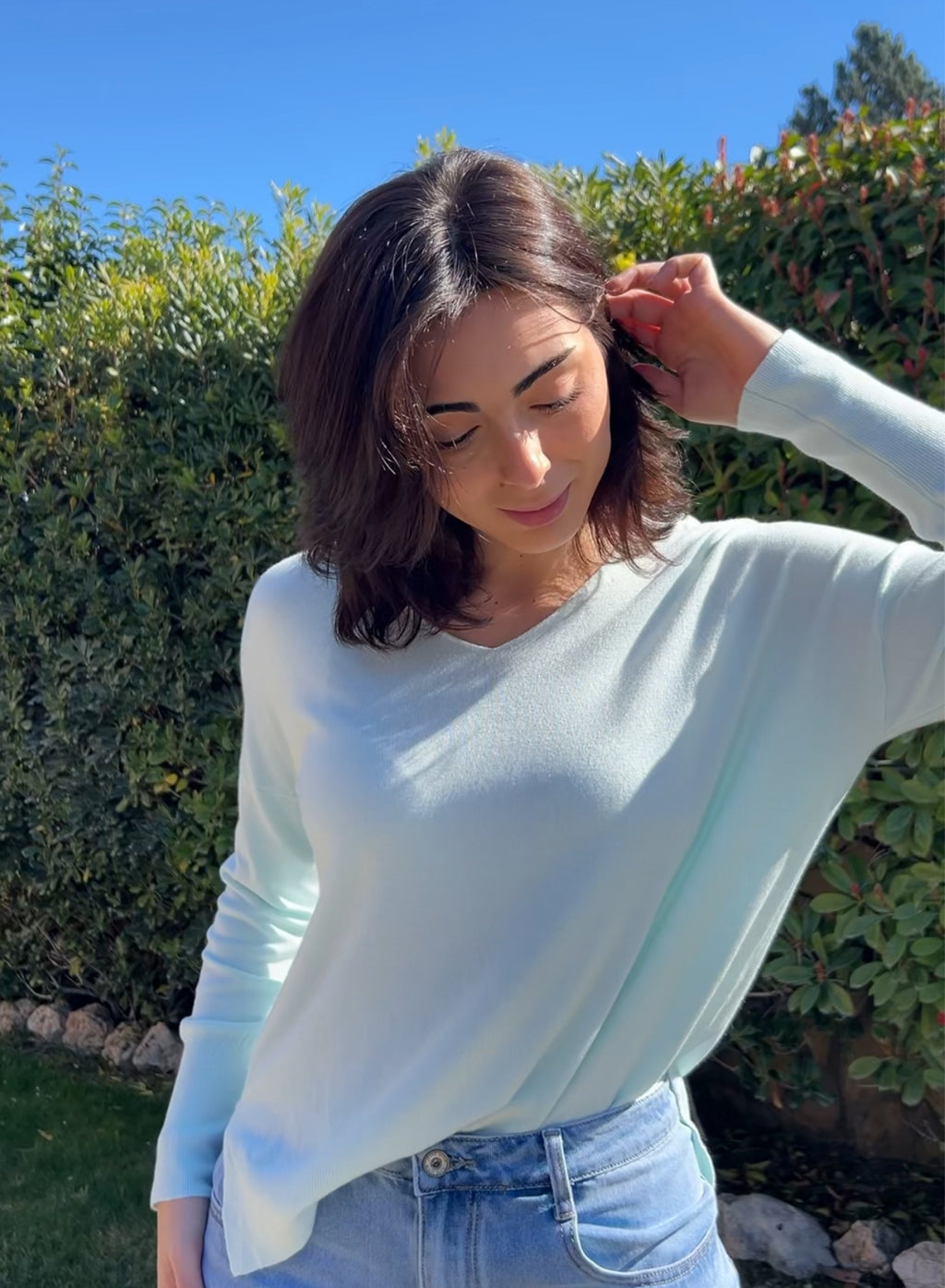 Jersey básico celeste