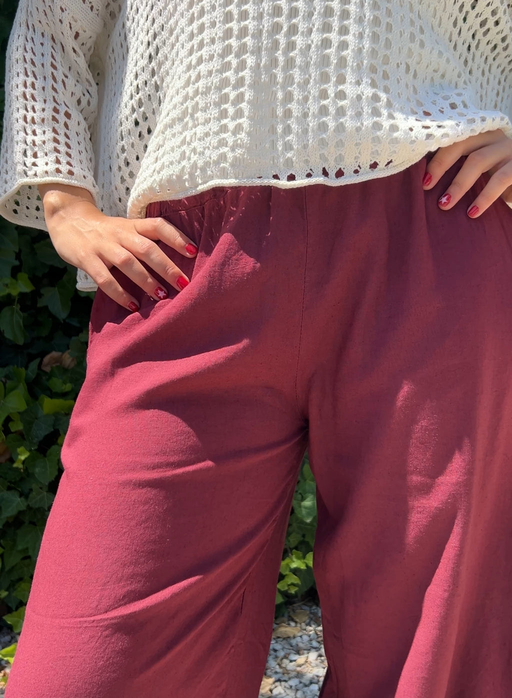 Pantalón Vega granate