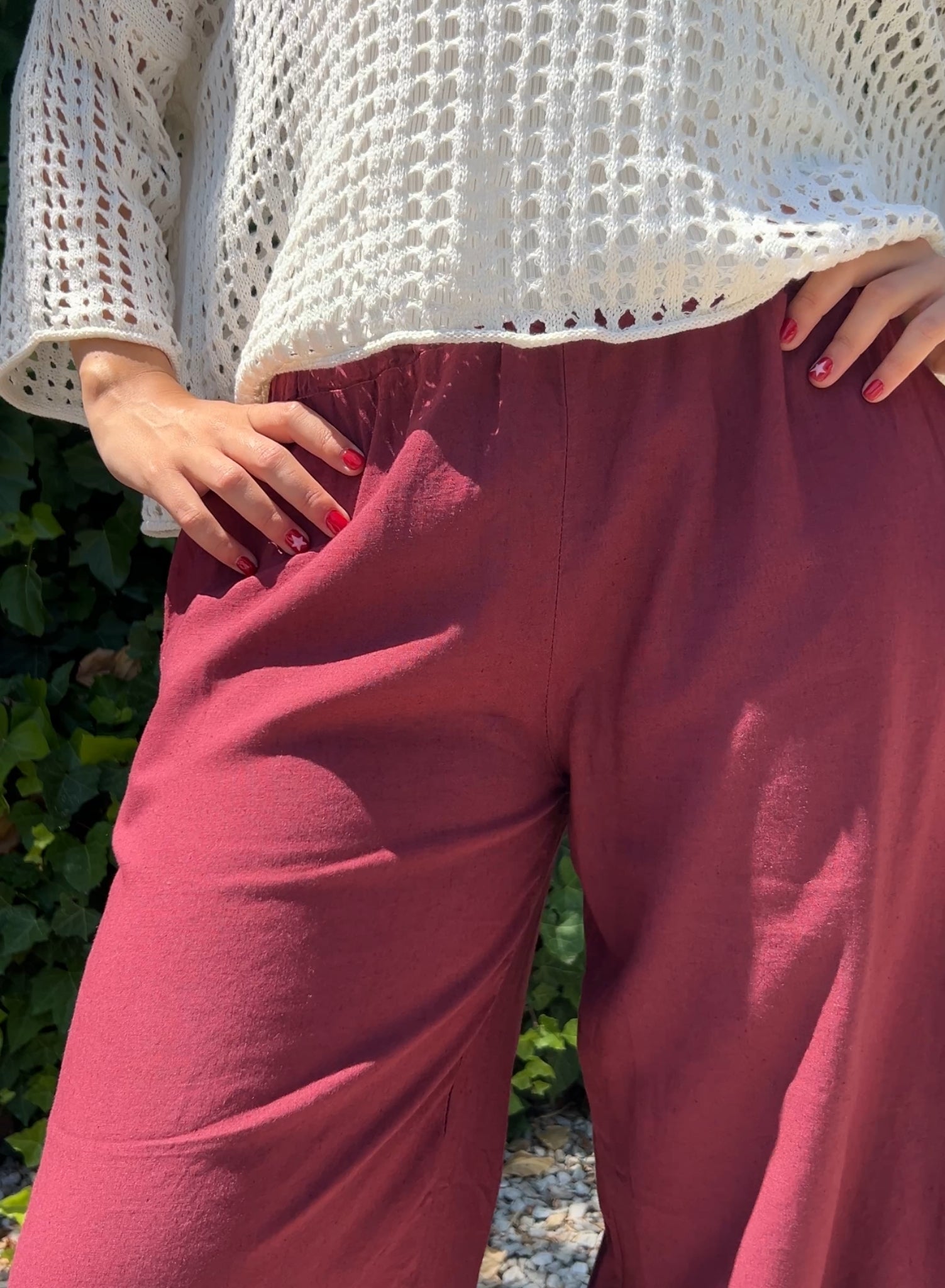 Pantalón Vega granate