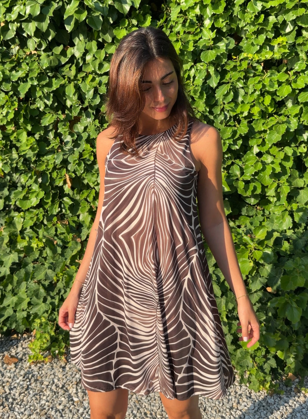 Vestido licra corto marrón
