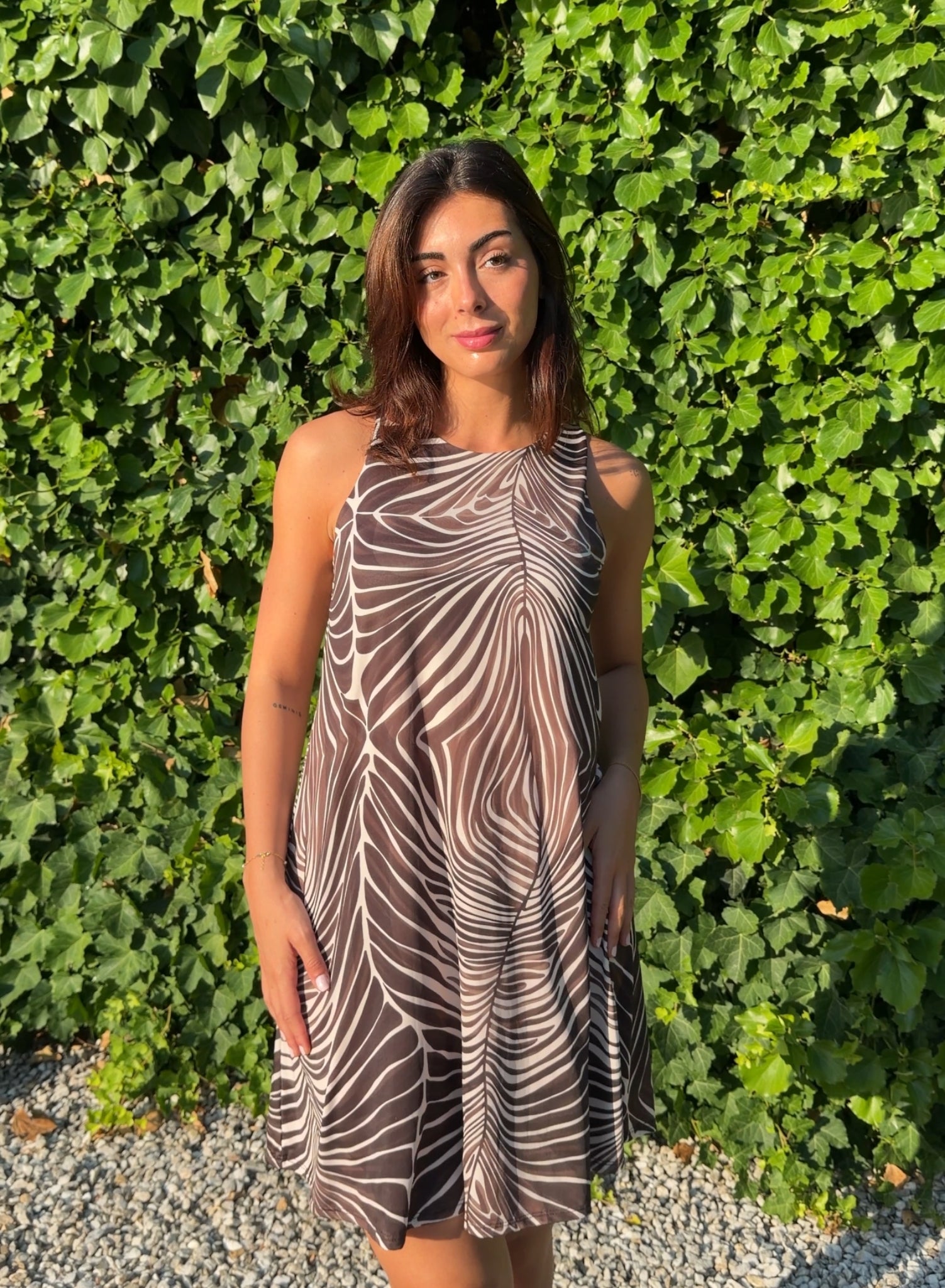 Vestido licra corto marrón