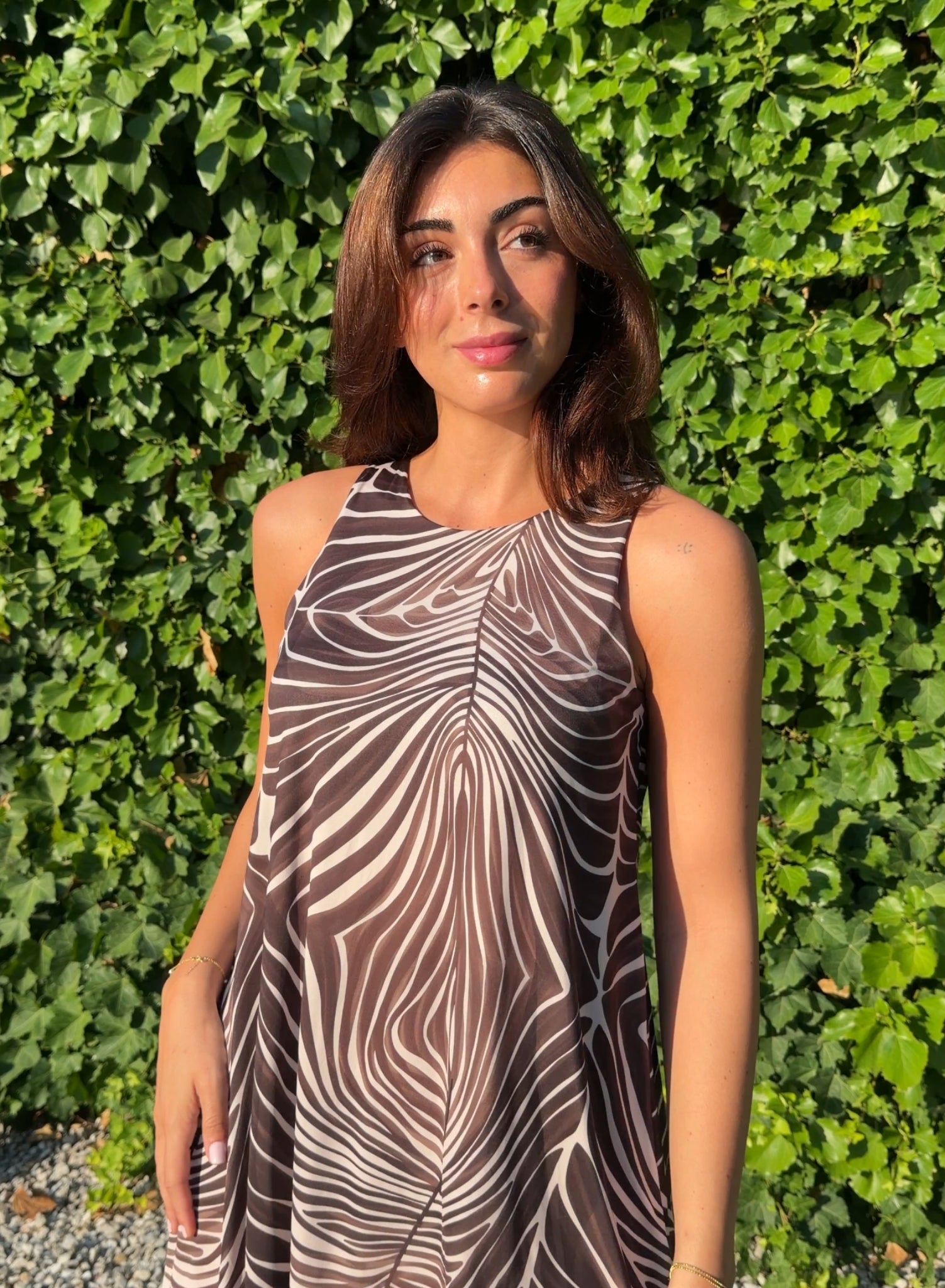 Vestido licra corto marrón