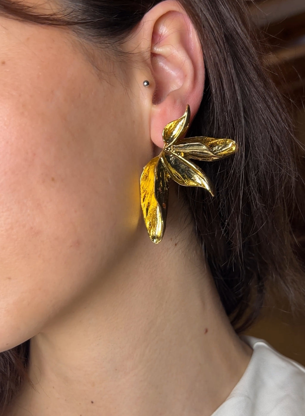 Pendientes media flor