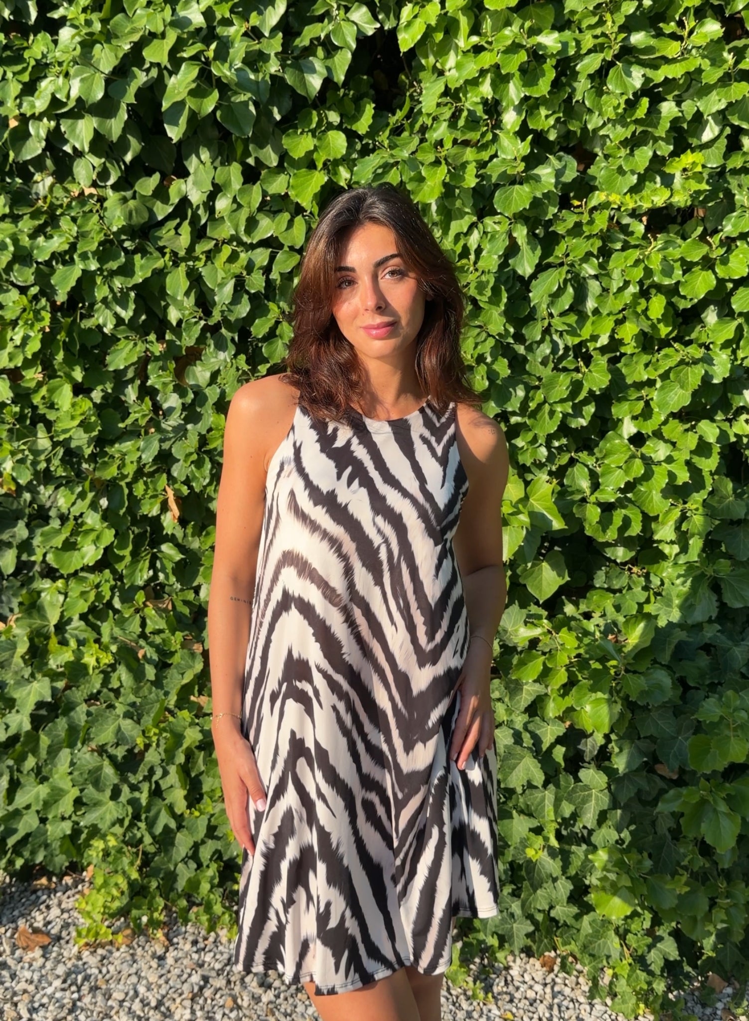 Vestido licra corto cebra