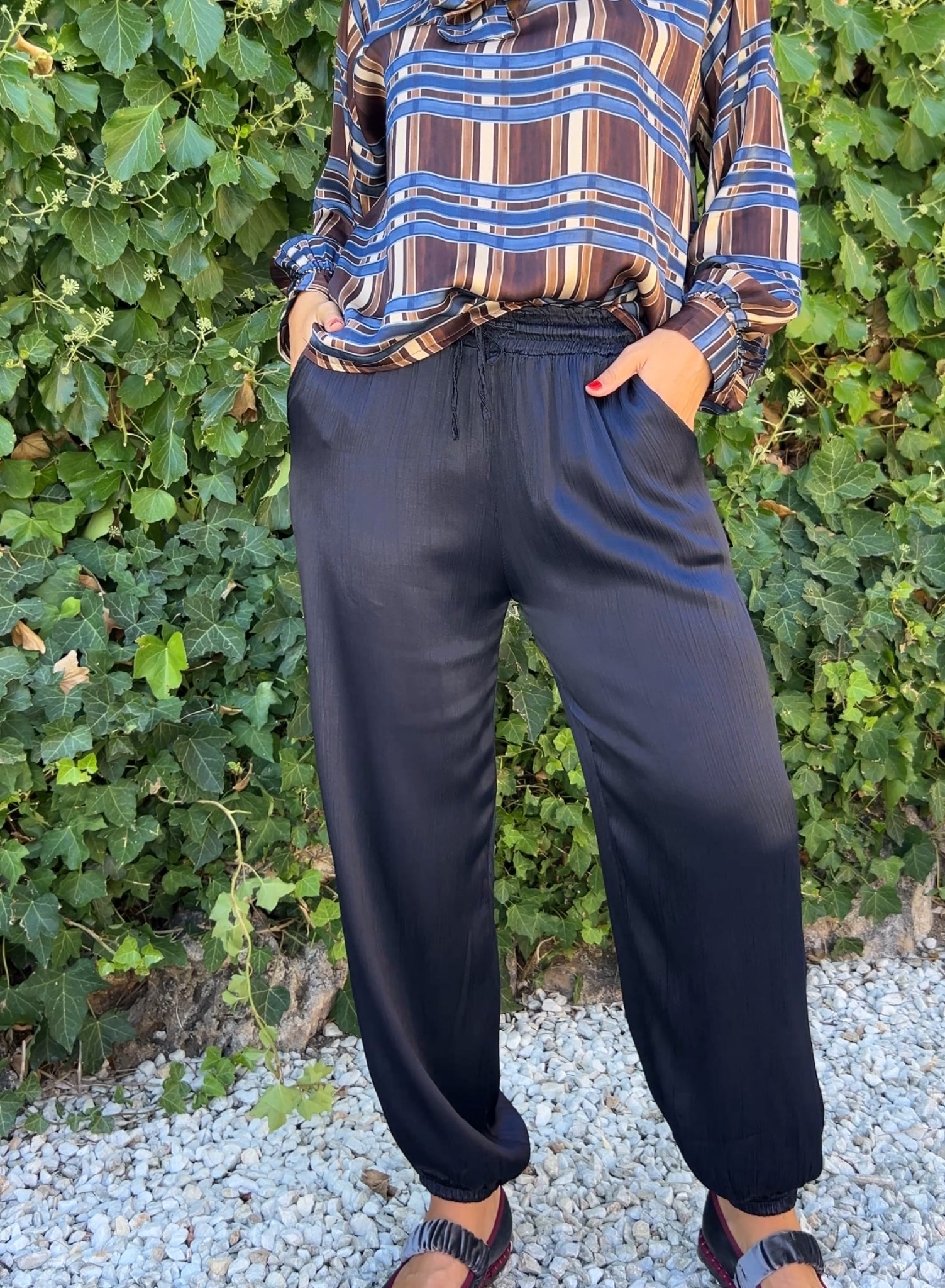 Bombacho raso azul