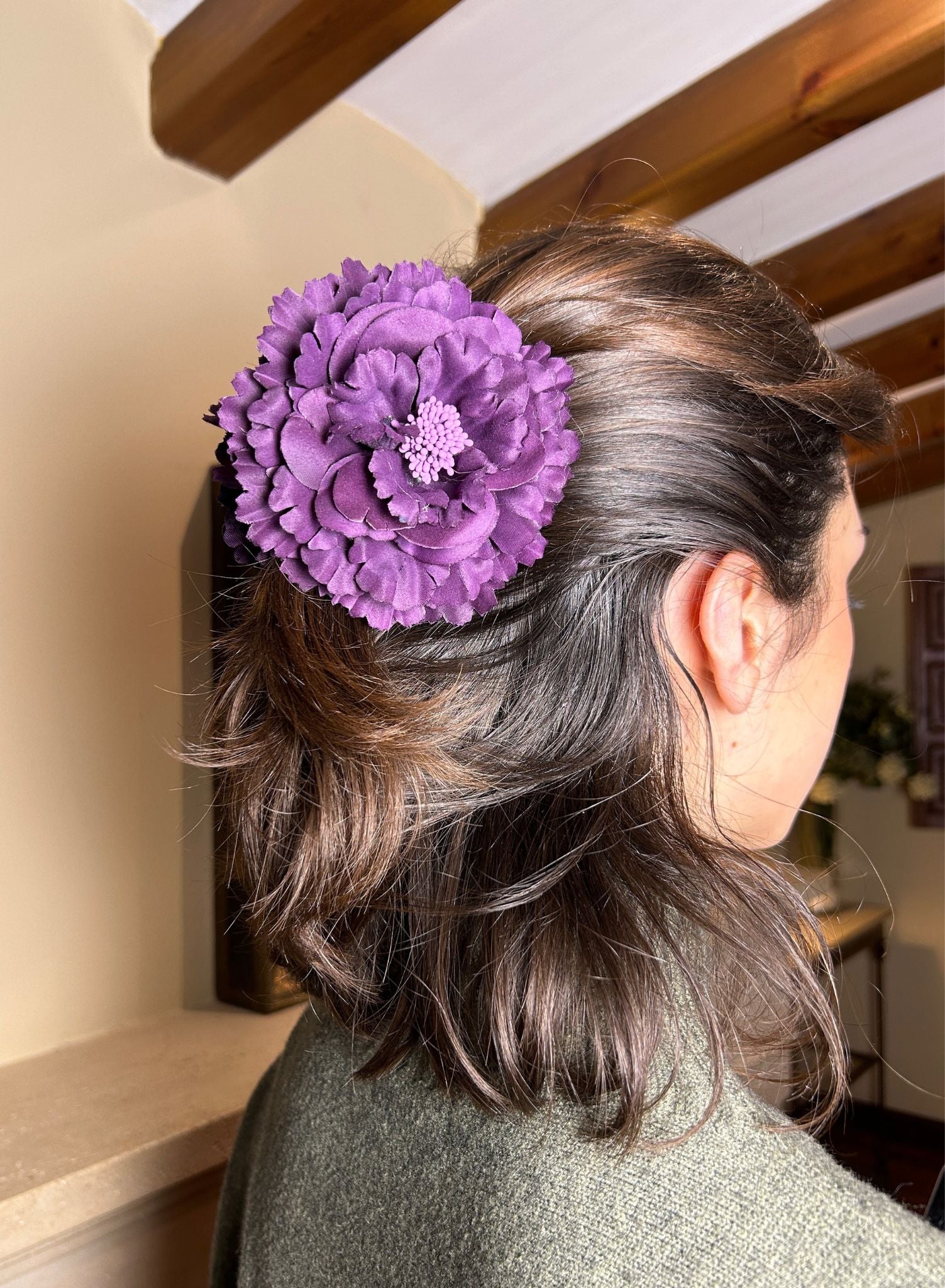 Pinza flor pelo (varios colores)