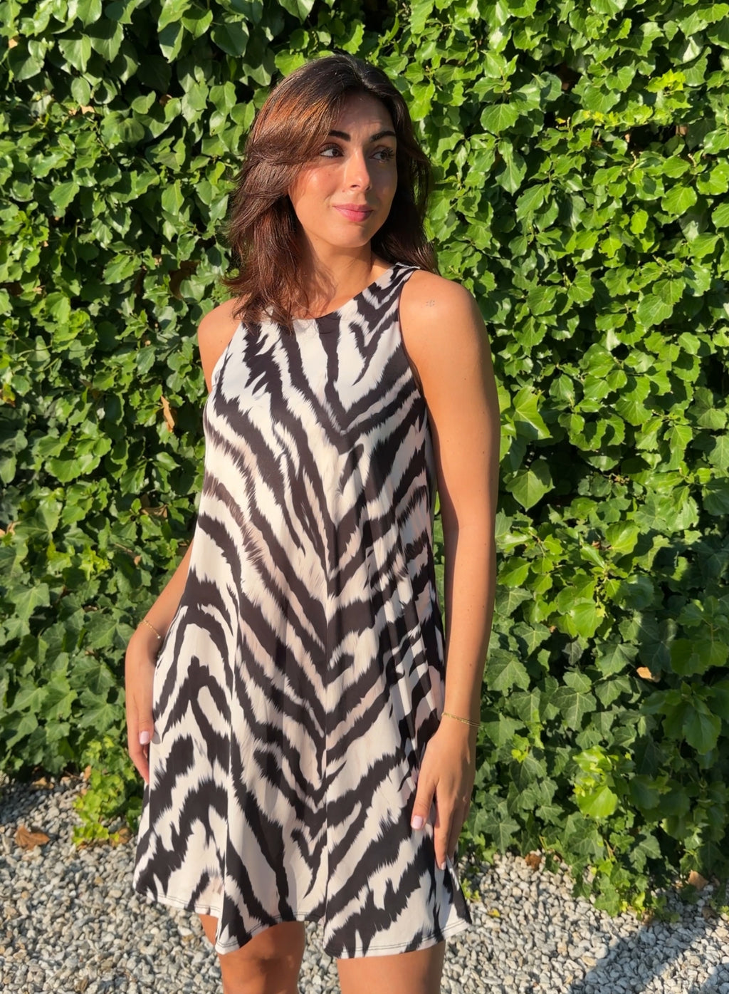 Vestido licra corto cebra