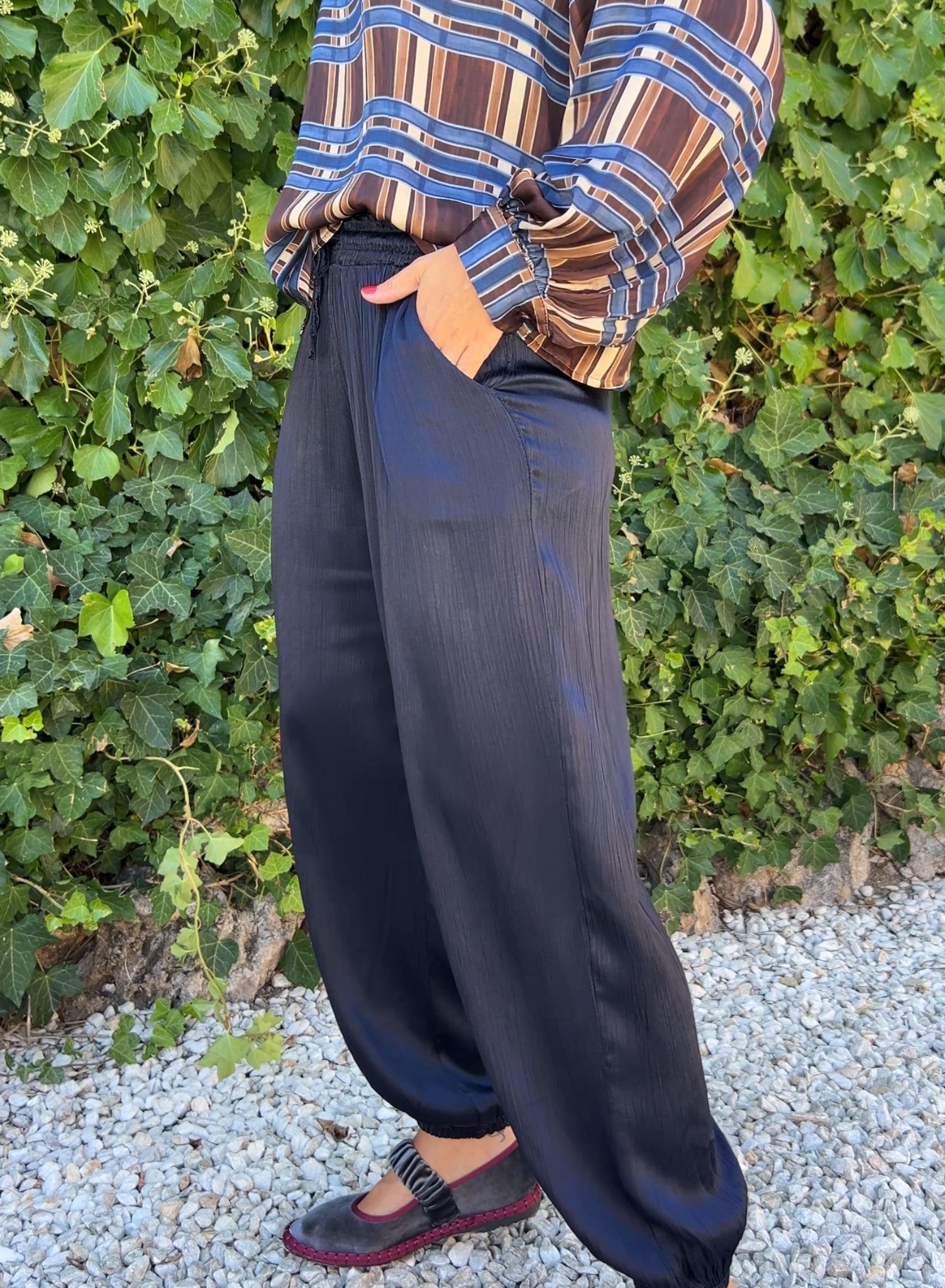 Bombacho raso azul