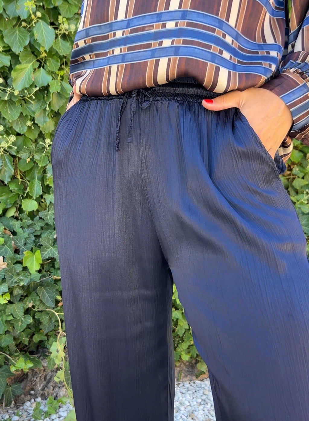 Bombacho raso azul