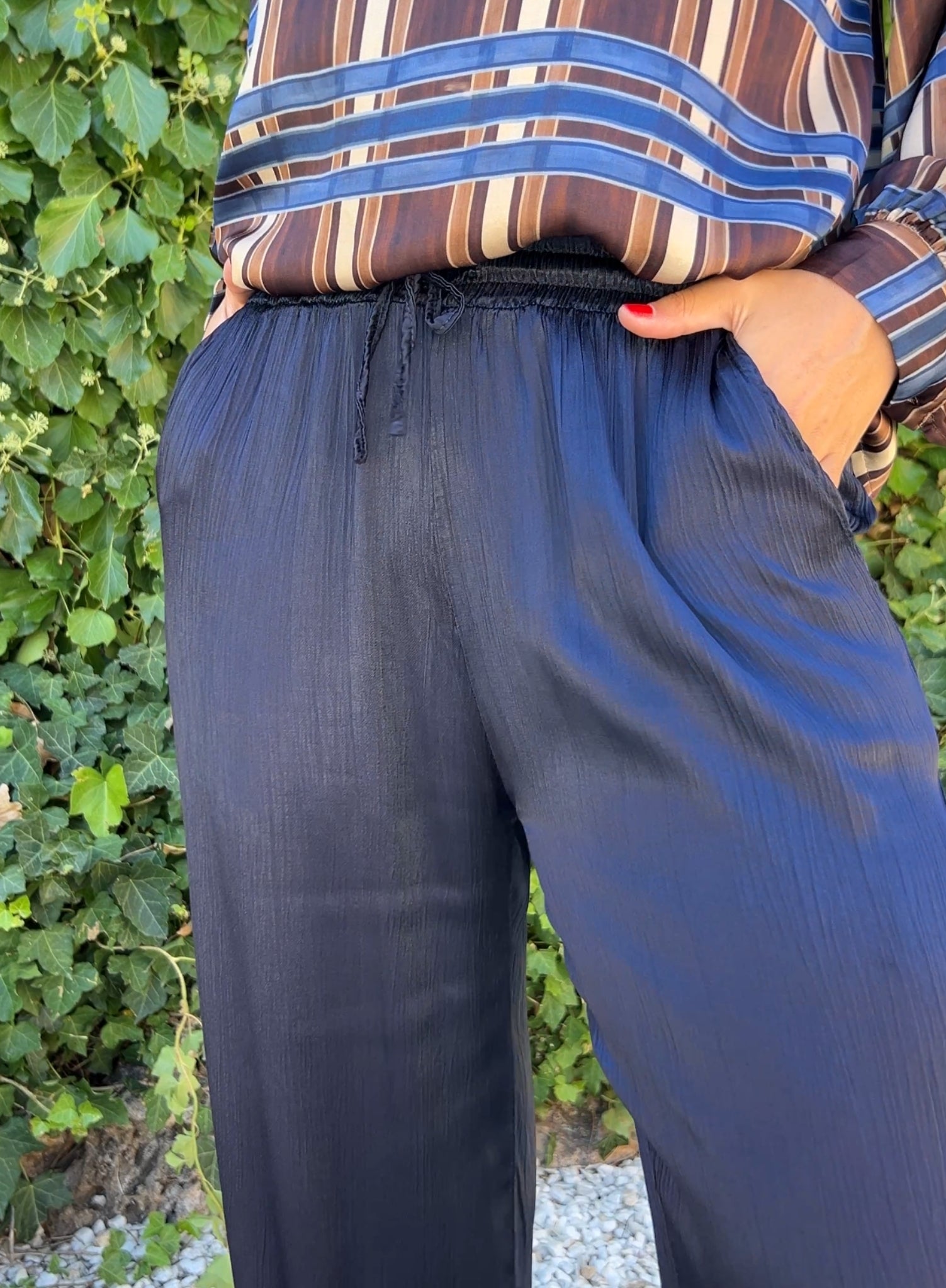 Bombacho raso azul