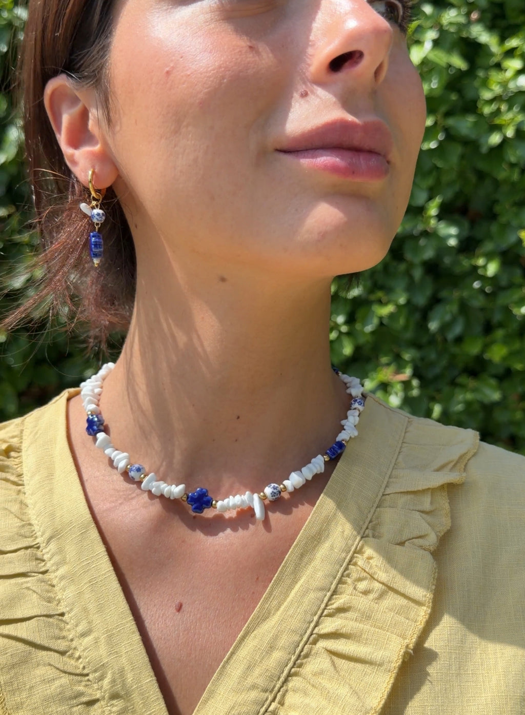 Collar cruz piedra