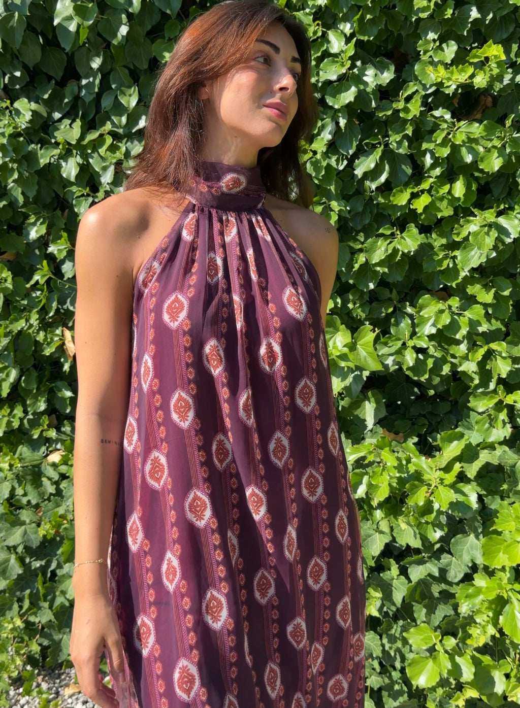 Vestido gasa estampado