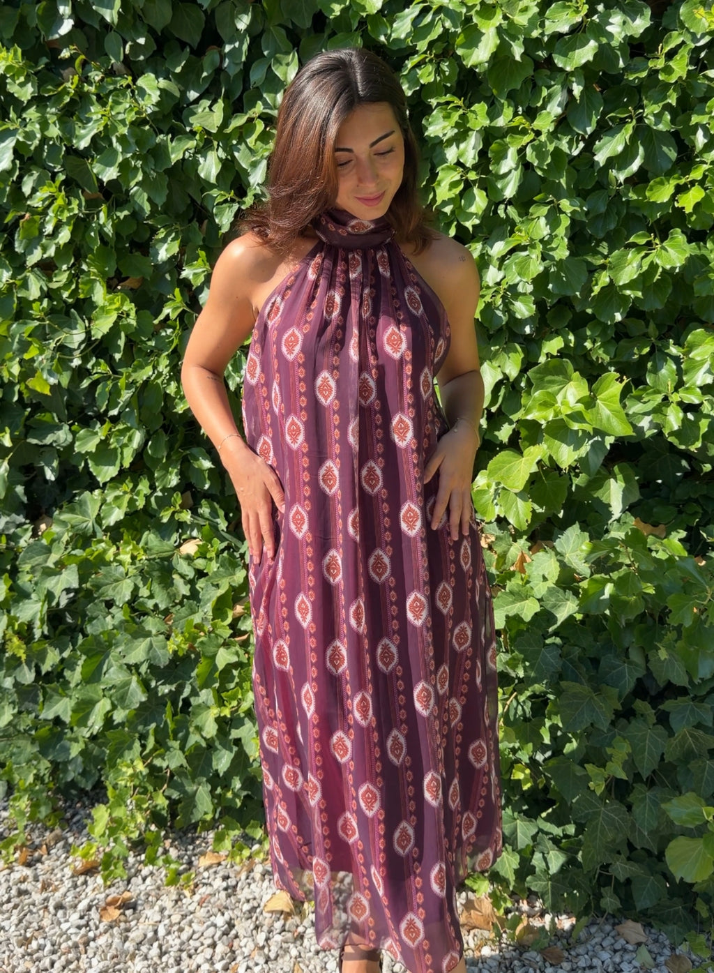 Vestido gasa estampado