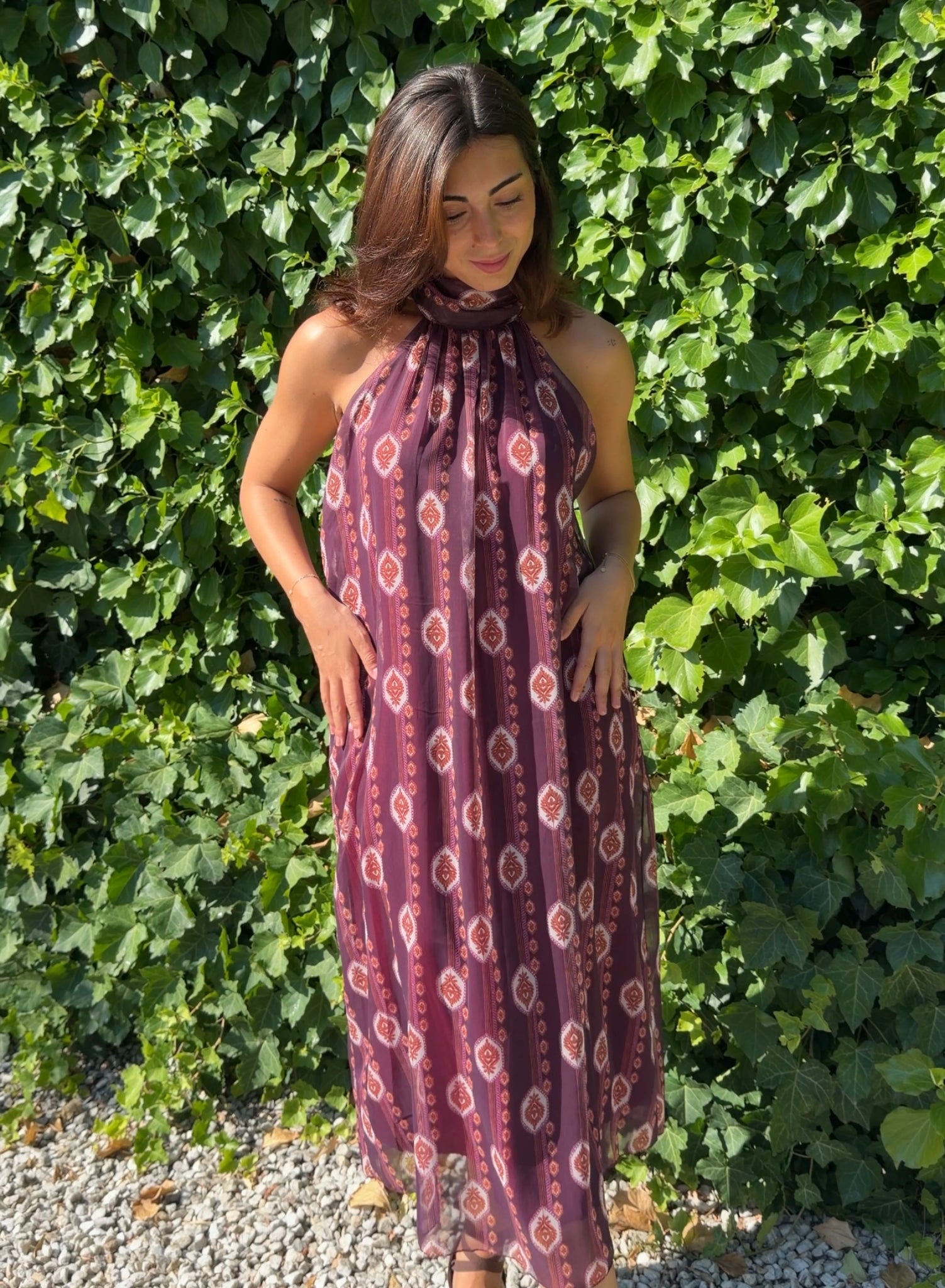 Vestido gasa estampado