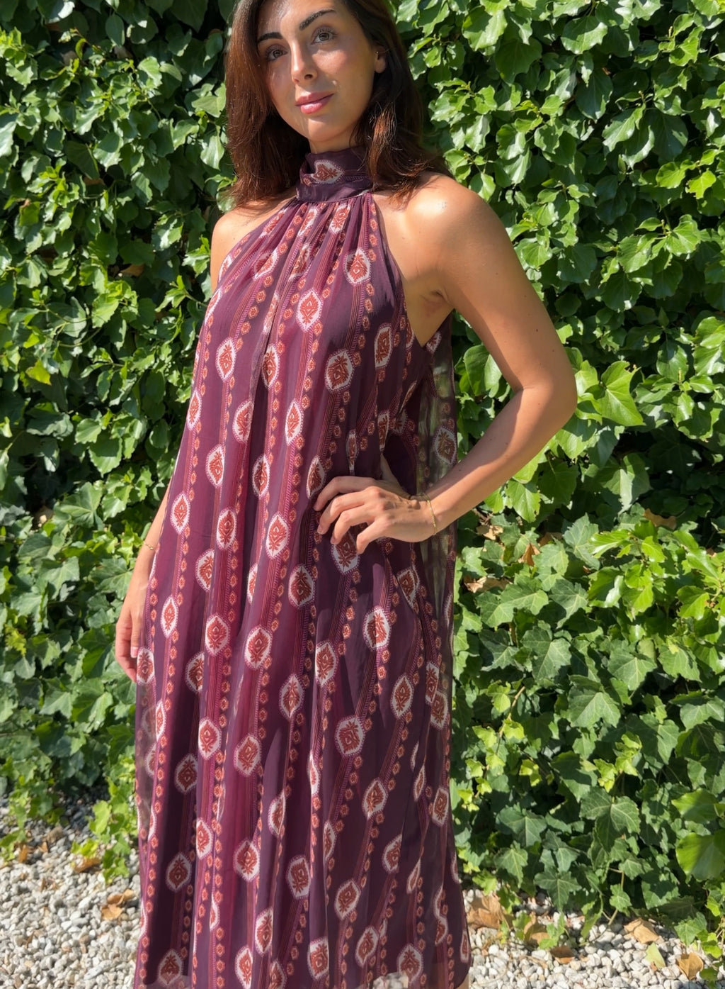 Vestido gasa estampado